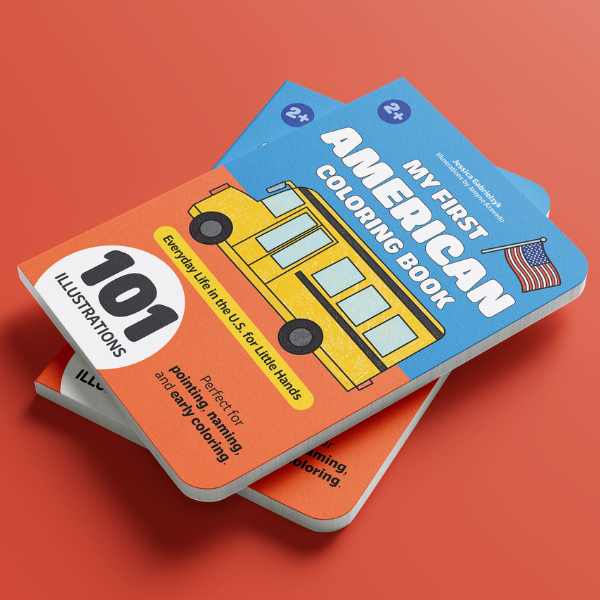 Mock Up do livro My First American Coloring Book