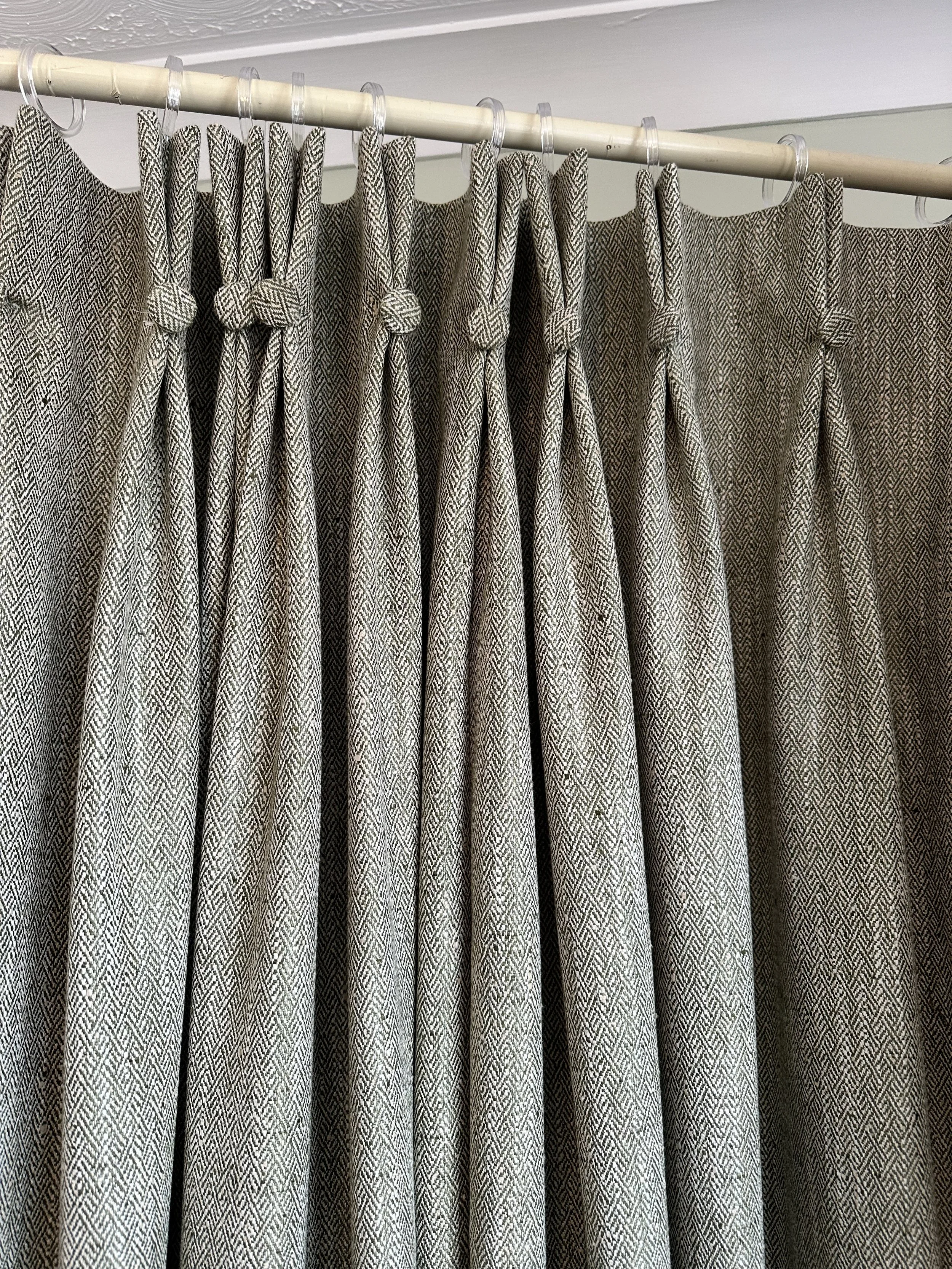 Double pinch pleats, made to measure curtains, creature comforts upholstery