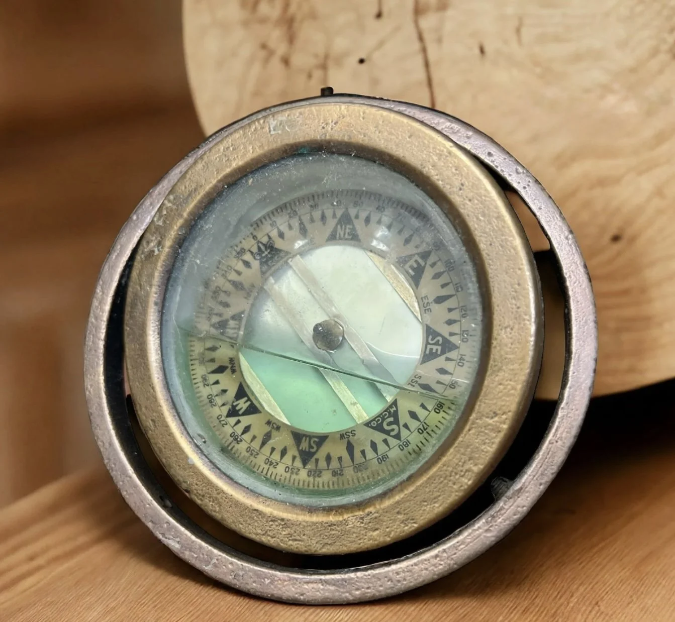 Vintage M.C. Co. Brass Marine Compass