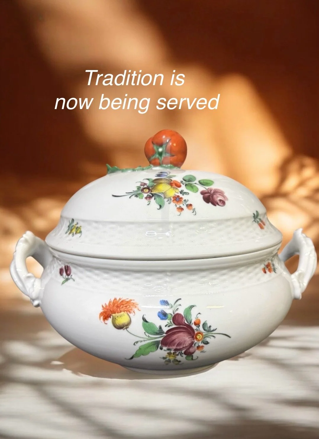 Vintage Nymphenburg Porcelain Covered Soup Tureen – Floral Motif with Handles: