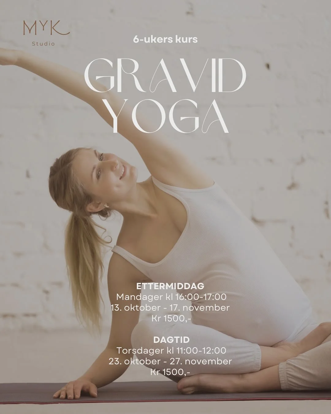 Etter h&oslash;stferien starter det opp nye kurs i GravidYoga ✨ Vi har fortsatt noen ledige plasser, b&aring;de p&aring; ettermiddag og dagtid. P&aring;melding og mer informasjon om kursene finner du p&aring; hjemmesiden v&aring;r. Varmt velkommen me