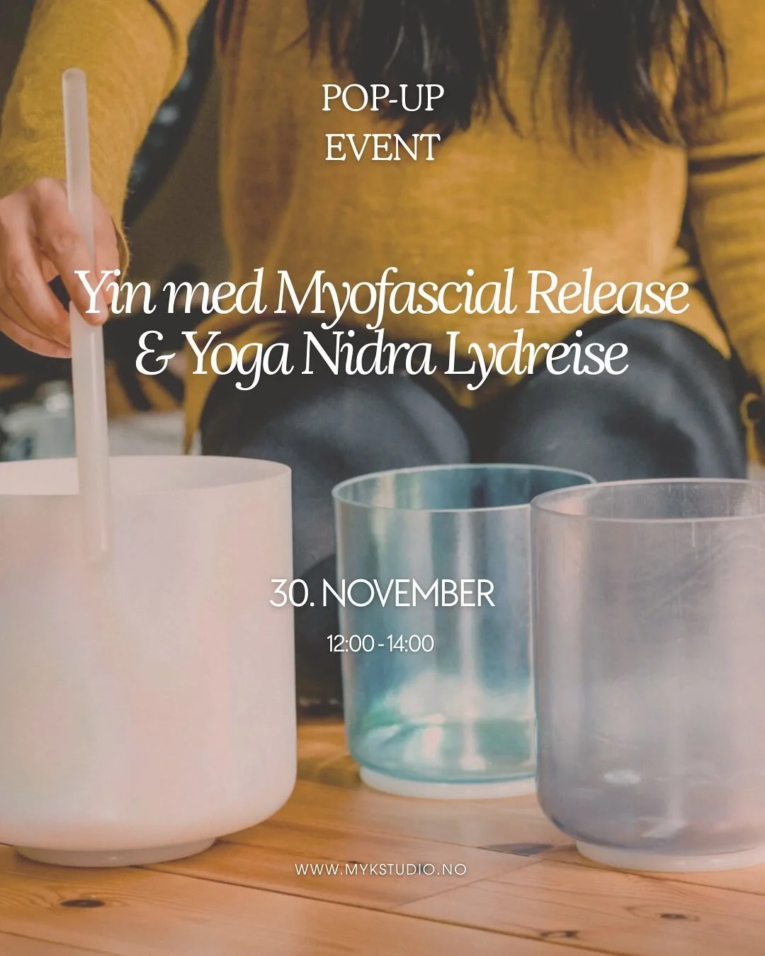 Vi inviterer deg til en deilig avkobling med YinYoga &amp; Lydbad ✨ 

Suraya Sam holder en unik og transformativ workshop hos oss s&oslash;ndag 30. november. Gjennom en kombinasjon av Yin Yoga og bindevevsarbeid med triggerball, etterfulgt av dyp hvi