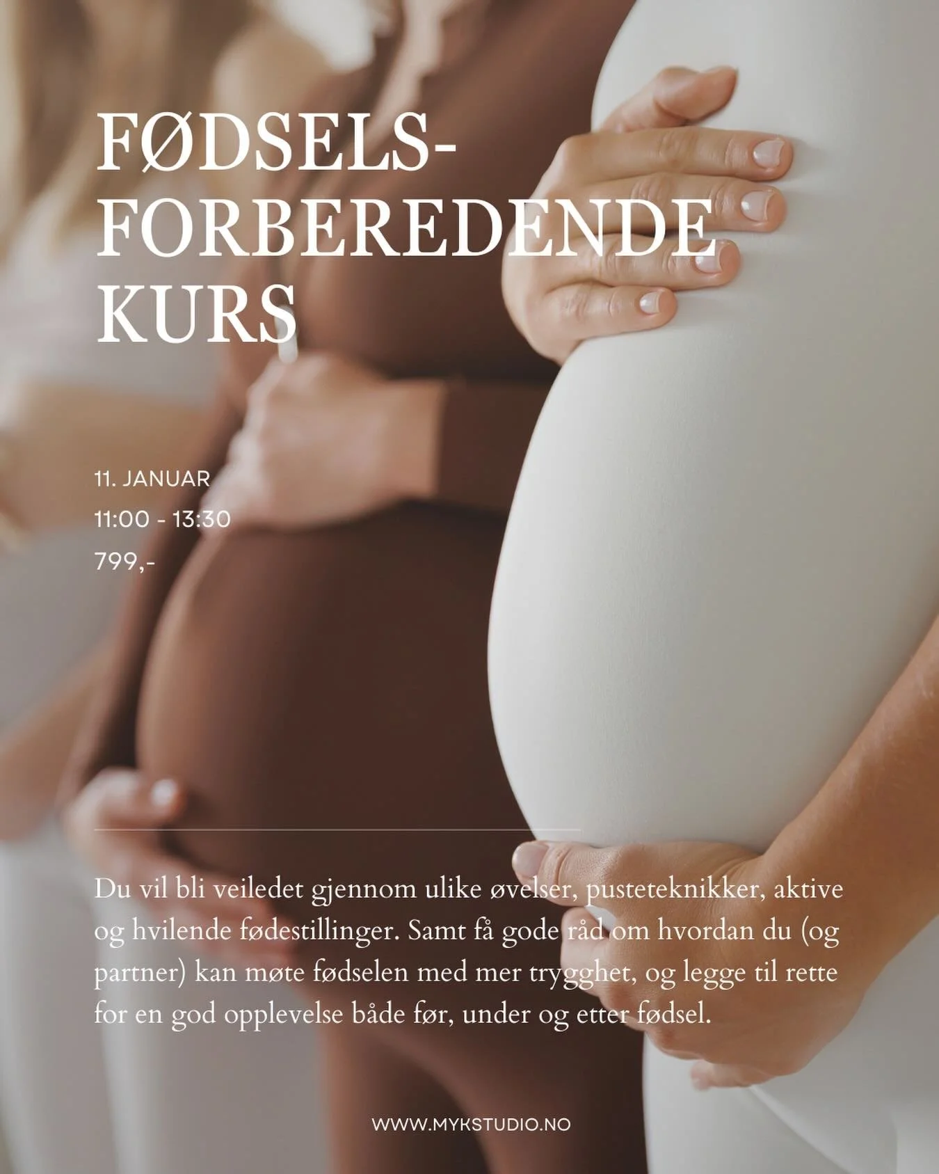 Vi &oslash;nsker deg varmt velkommen til f&oslash;dselsforberedende kurs hos oss i januar 🤍 

I dette kurset vil du bli veiledet gjennom ulike &oslash;velser som kan v&aelig;re gode &aring; bruke under f&oslash;dselen, som pusteteknikker, aktive f&o