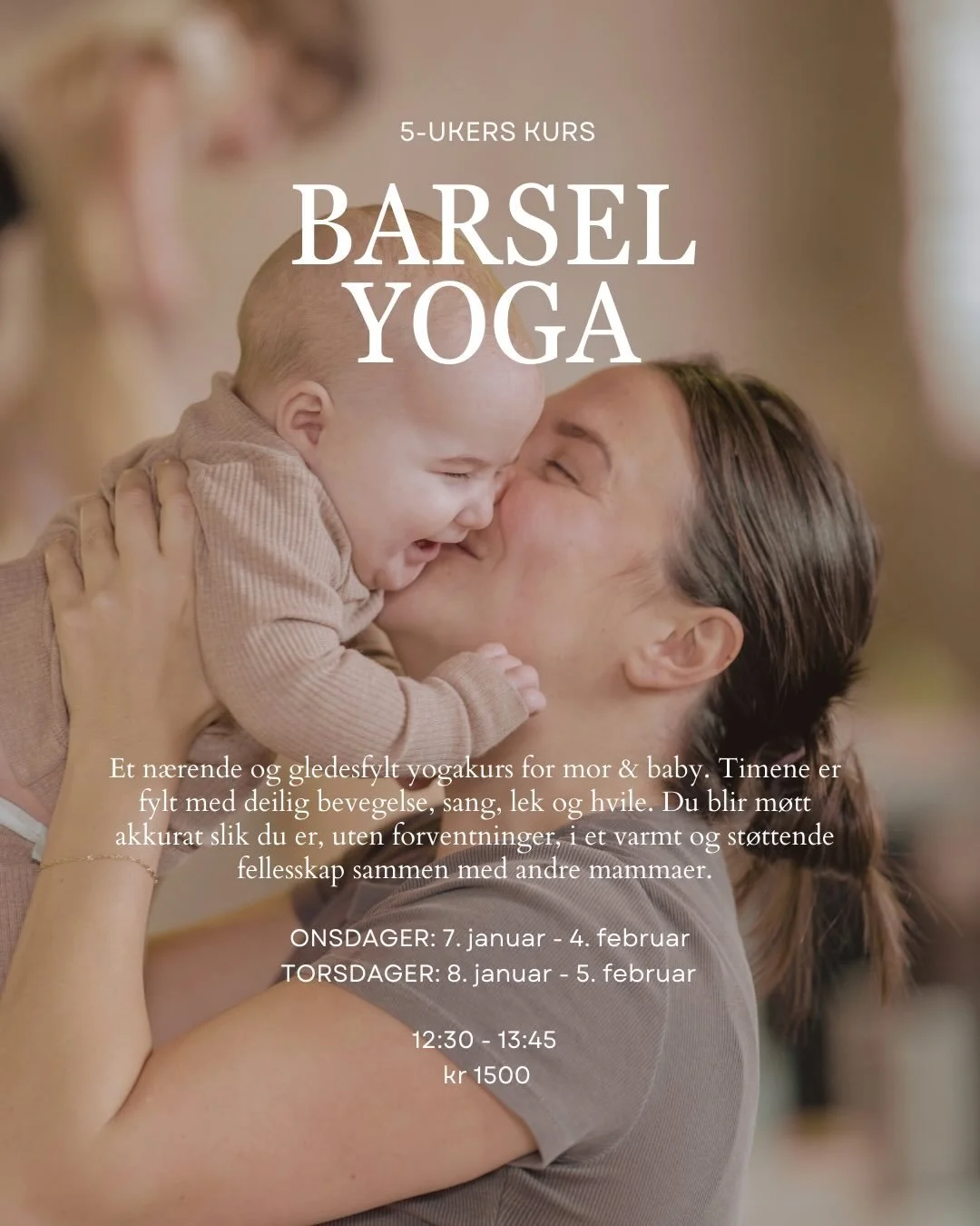 Velkommen til nye barselkurs i januar 🤍

BarselYoga er en n&aelig;rende og styrkende praksis for deg som nylig har blitt mamma. Timene fokuserer p&aring; oppbygning og restitusjon etter f&oslash;dsel, og vi jobber med trygge &oslash;velser som b&ari