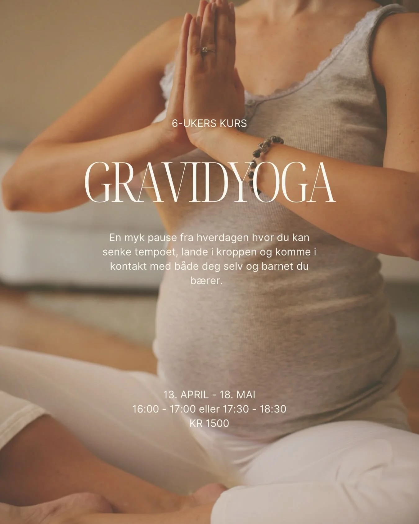 Etter p&aring;ske starter det opp nye kurs i GravidYoga 🌼 

Varmt velkommen til en helhetlig og n&aelig;rende praksis som hjelper deg med &aring; forberede b&aring;de kropp og sinn frem mot f&oslash;dsel. 

Gjennom myke bevegelser, pust og avspennin