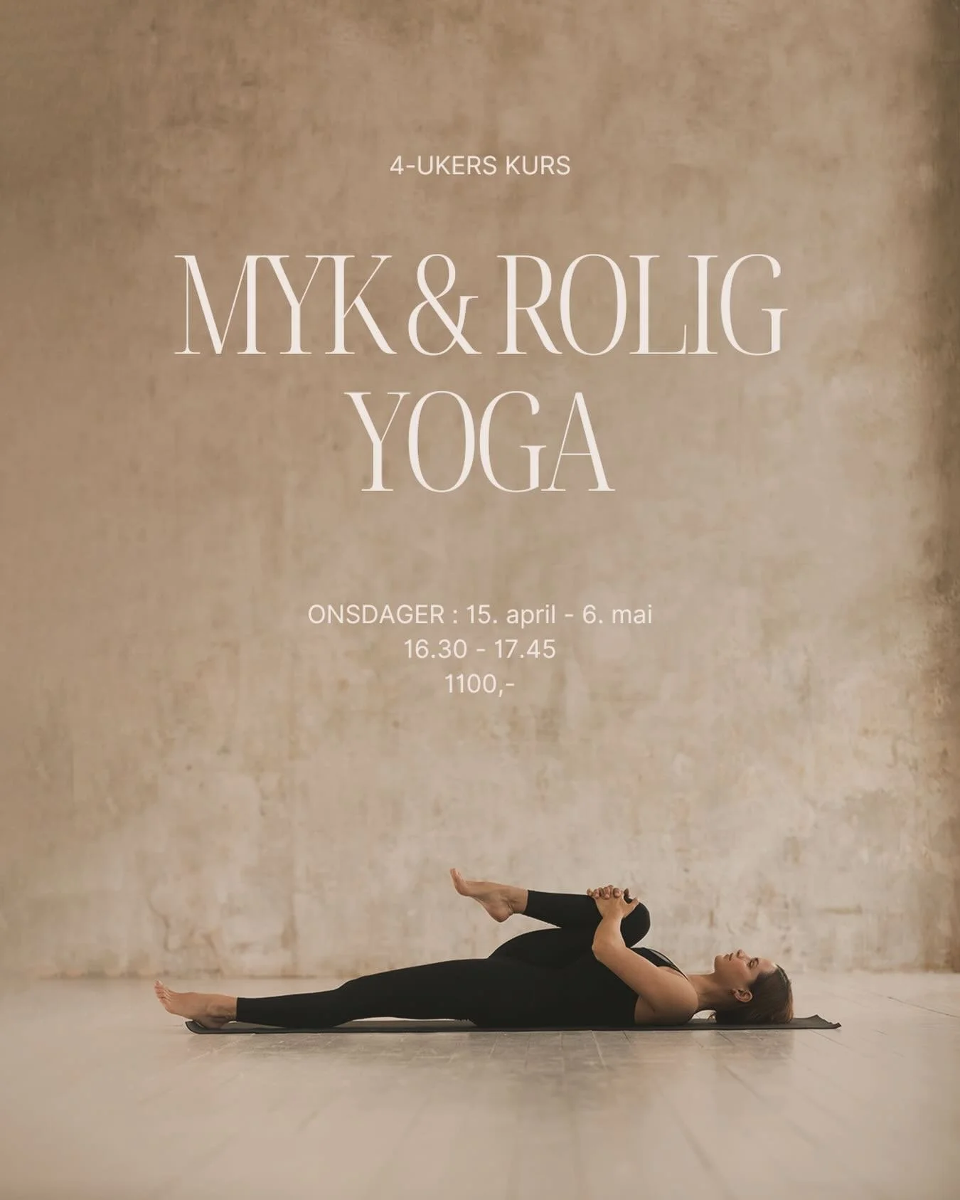 Varmt velkommen til et 4-ukers kurs i Myk &amp; rolig Yoga 🧘🏼&zwj;♀️🌿

Dette er en rolig form for yoga som inviterer deg til &aring; roe ned og lande i kroppen gjennom pust, myke bevegelser og tilstedev&aelig;relse. Sk&aring;nsomt jobber vi med &a