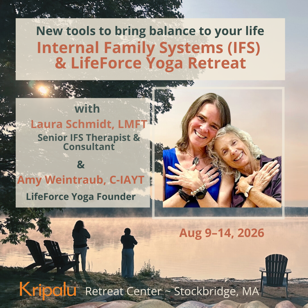 Internal Family Systems and LifeForce Yoga retreat with Laura Schmidt and Amy Weintraub at Kripalu Retreat Center
