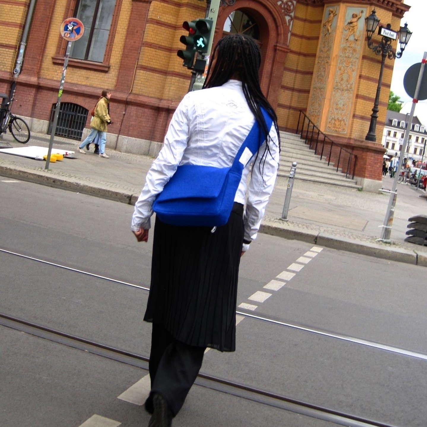 Flap Bag—Blue Wool