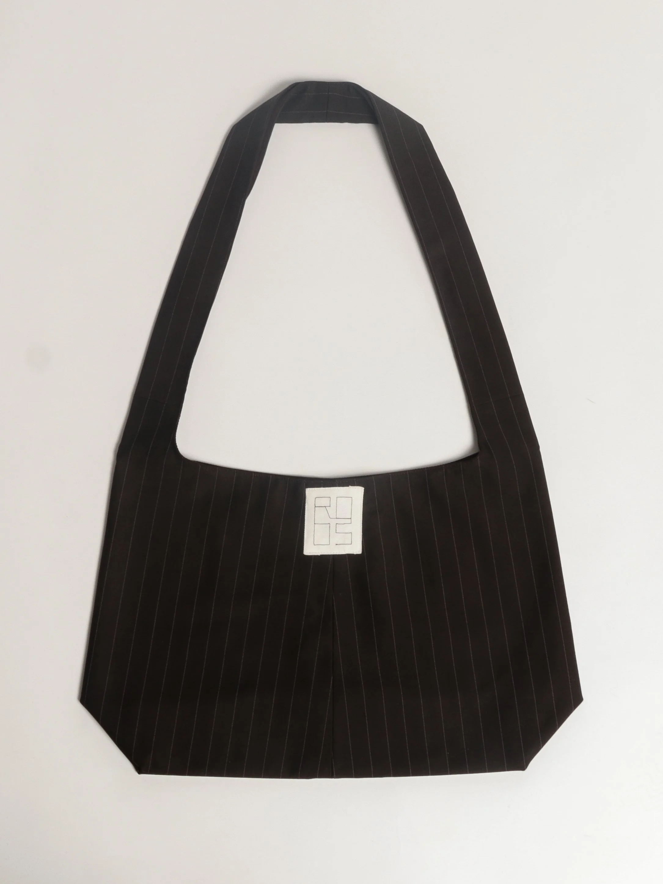 Crossbody Classic—Brown Pinstripe