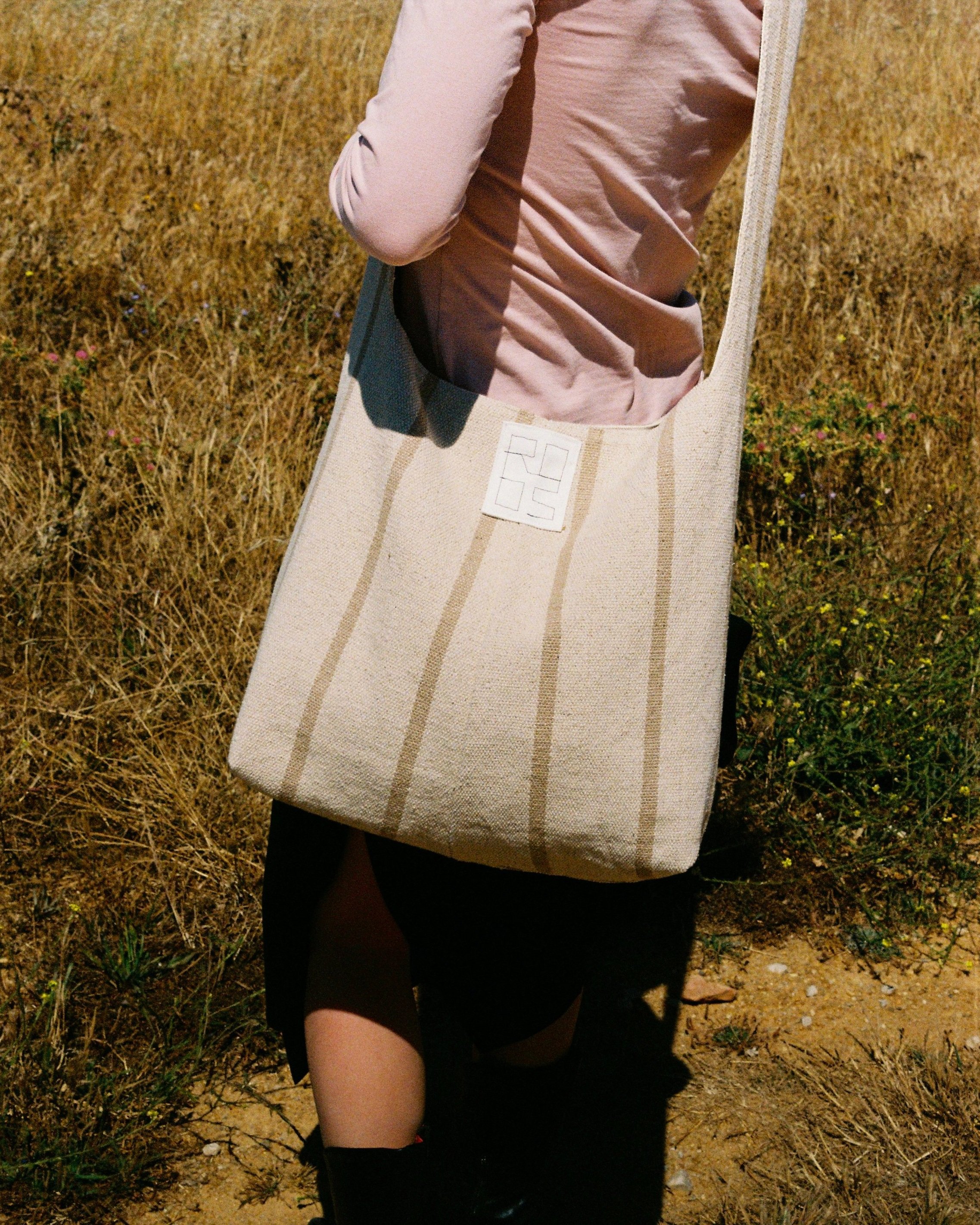 Crossbody Classic—Natural Stripe