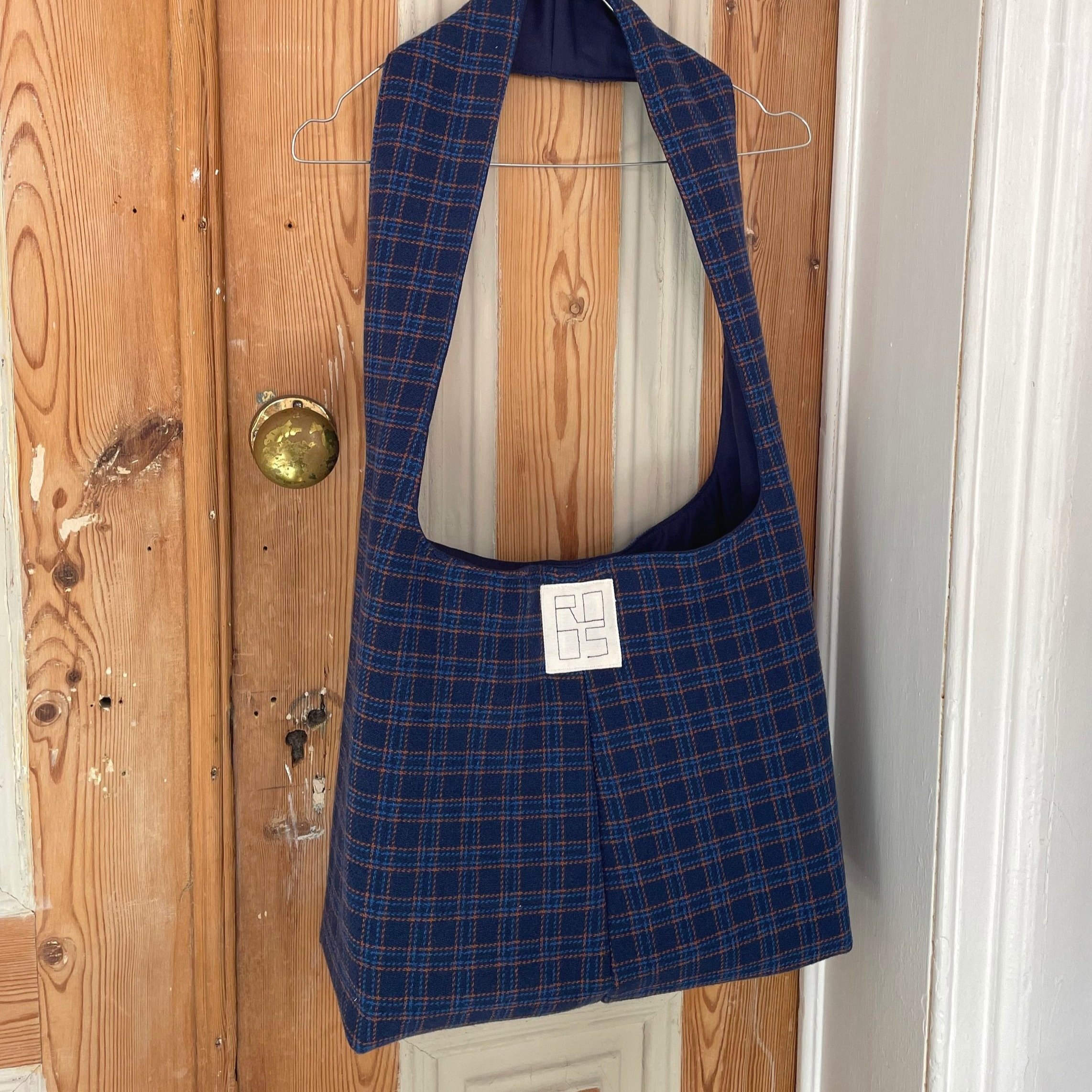 RCL Crossbody Large / Checkered Blue Wool