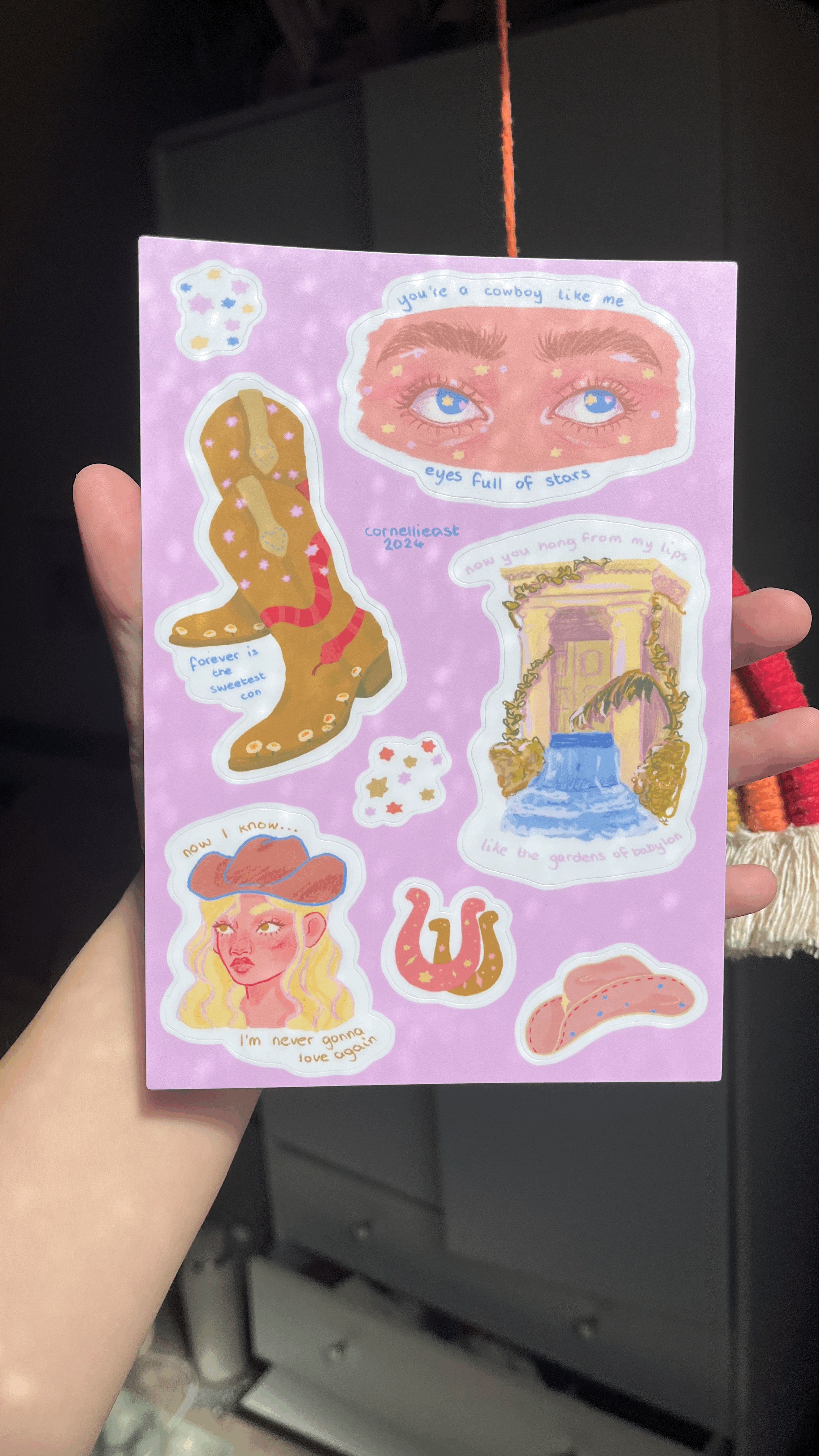 cowboy like me sticker sheet