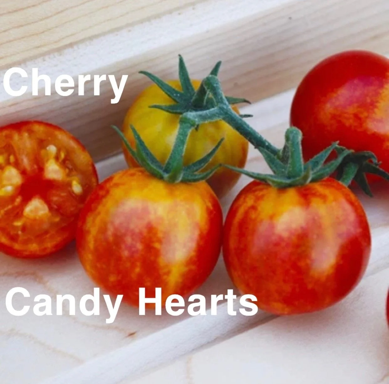 The Cherry Candy Hearts Heirloom Tomato is a stunning, jewel‑toned variety celebrated for its exceptional sweetness and rich, complex flavor. Their flavor profile leans intensely sweet with a hint of berry‑like depth, making them a standout among pre