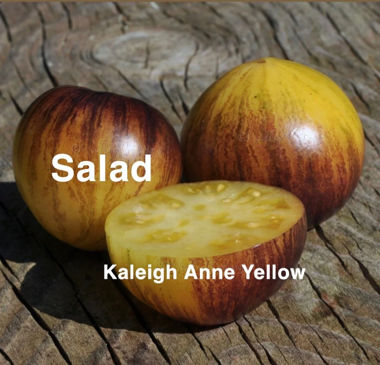 The Kaleigh Anne Yellow Heirloom Salad Tomato is a bright, cheerful variety known for its sun‑gold skin, smooth texture, and clean, sweet flavor. The flavor is refreshingly light: sweet, mild, and low‑acid, with a crisp bite that makes them perfect f