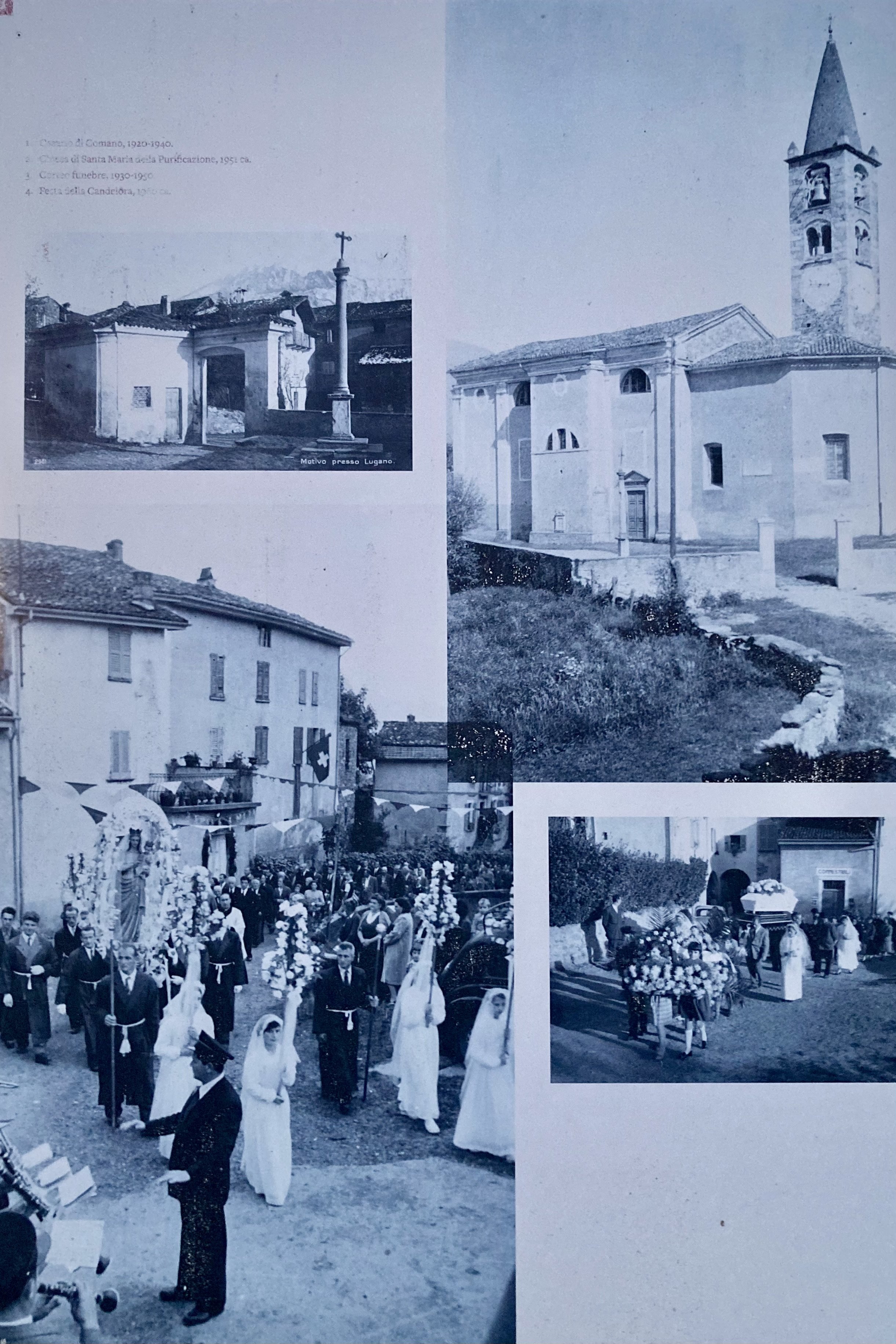 A collage of old pictures.