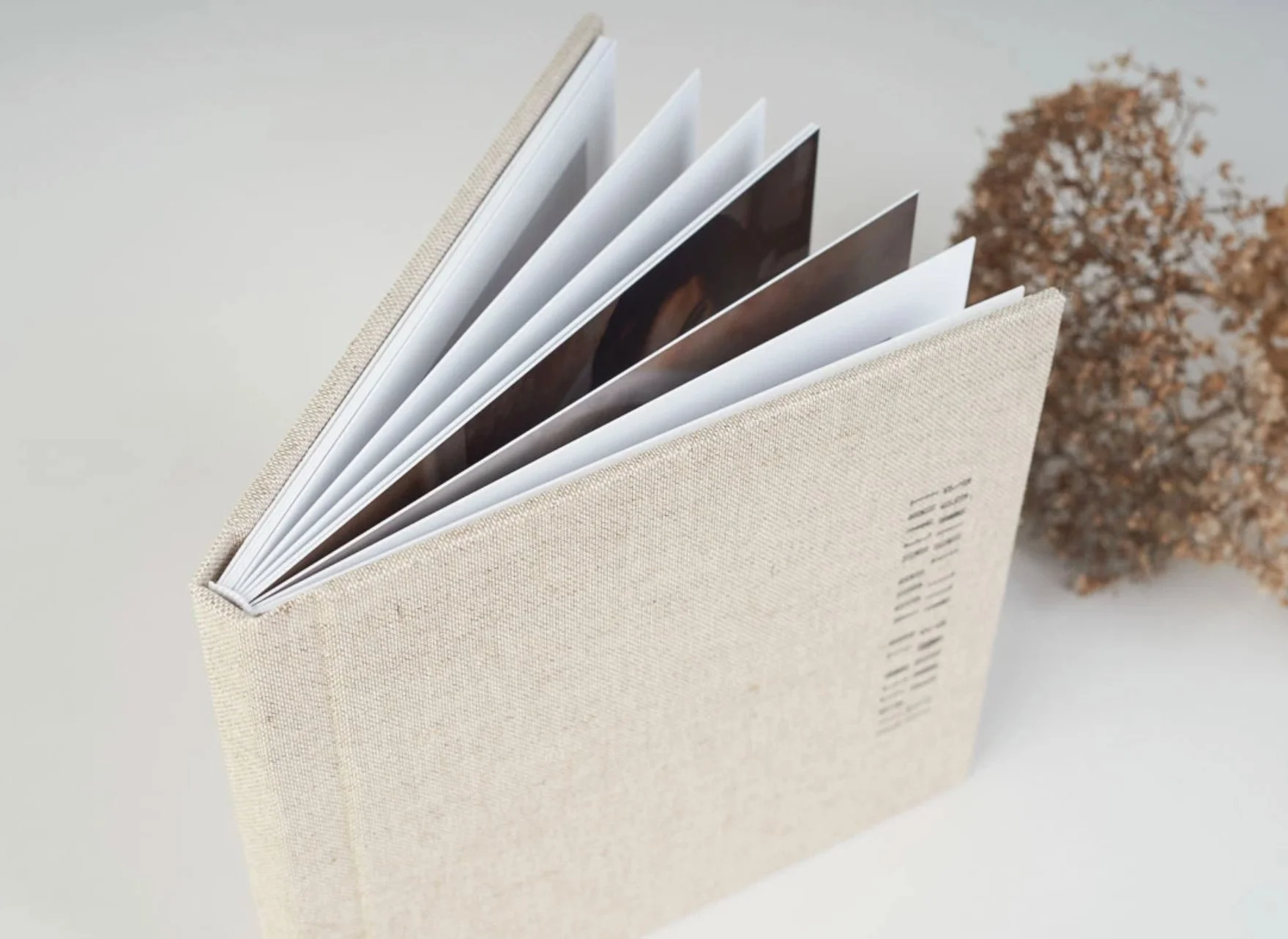 Wedding photo album pages with timeless design