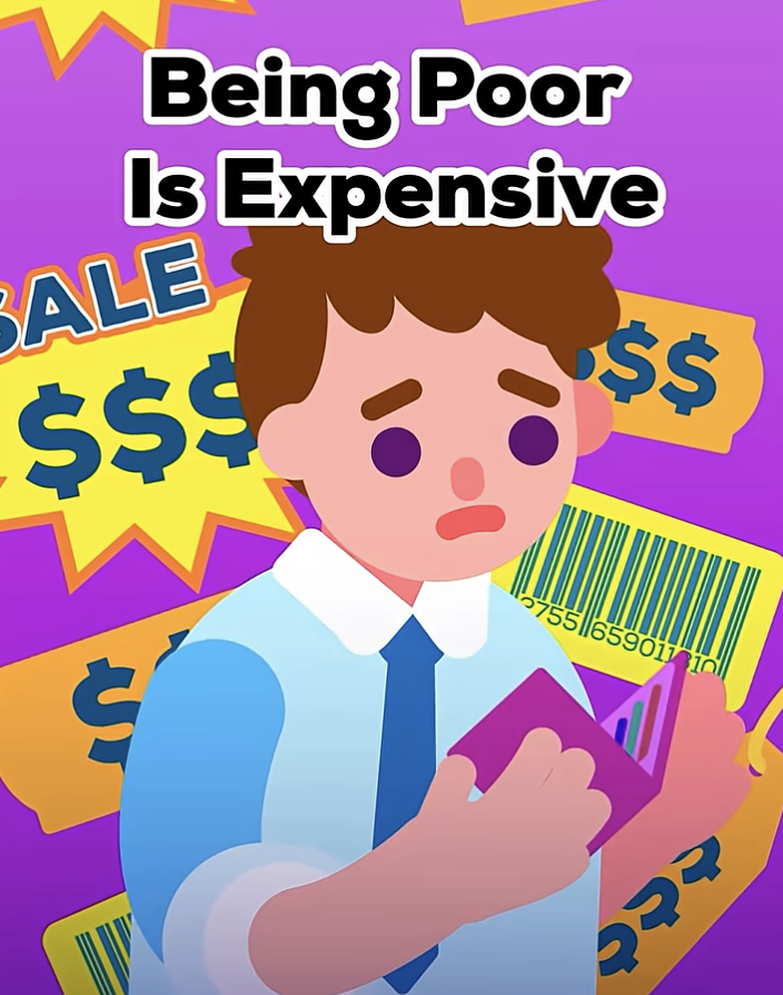kurzgesagt youtube thumbnail about being poor, a youtube short written by Lucas Kreuzer