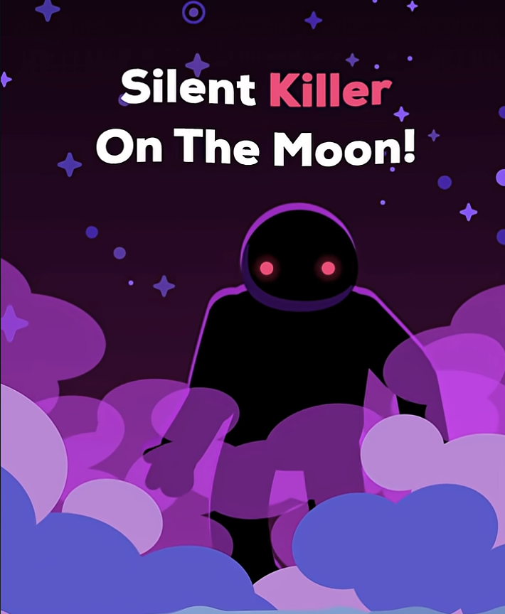 kurzgesagt youtube thumbnail about a silent killer on the moon, a youtube short written by Lucas Kreuzer