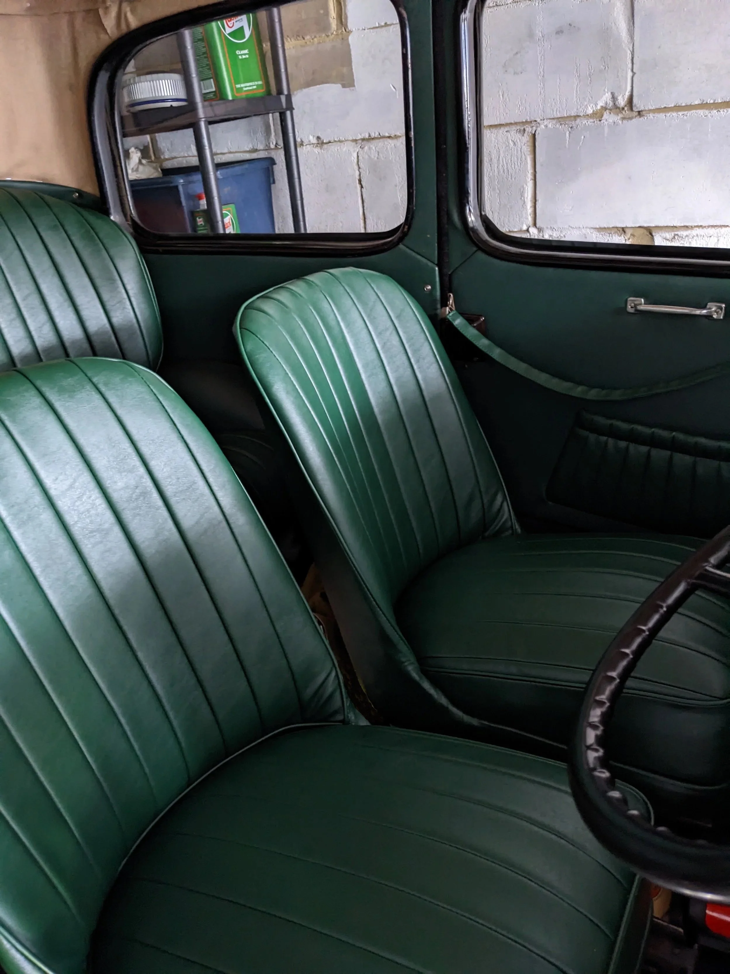 Austin 7 Ruby green leather interior classic