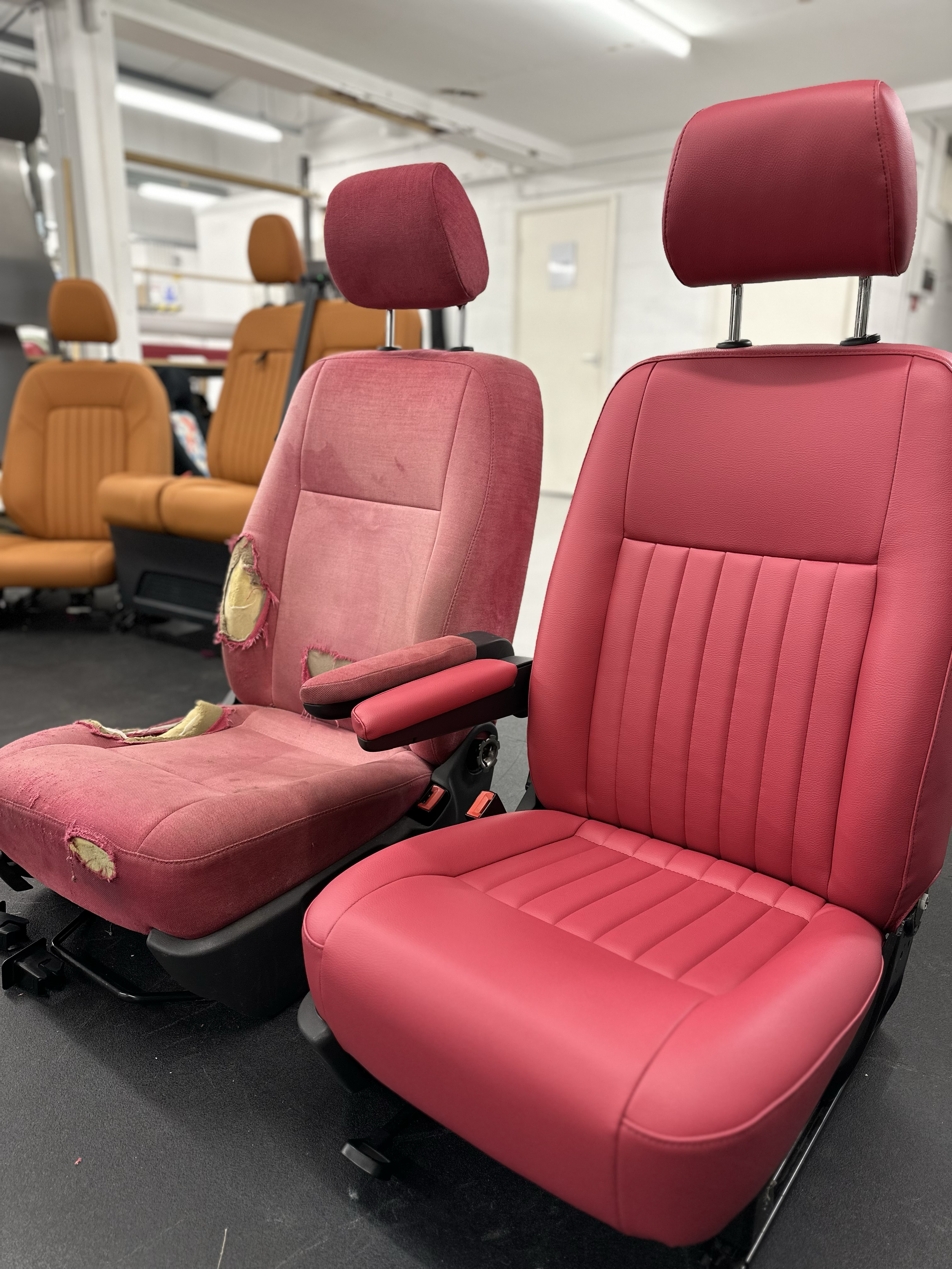 VW T5 before after tuck and roll