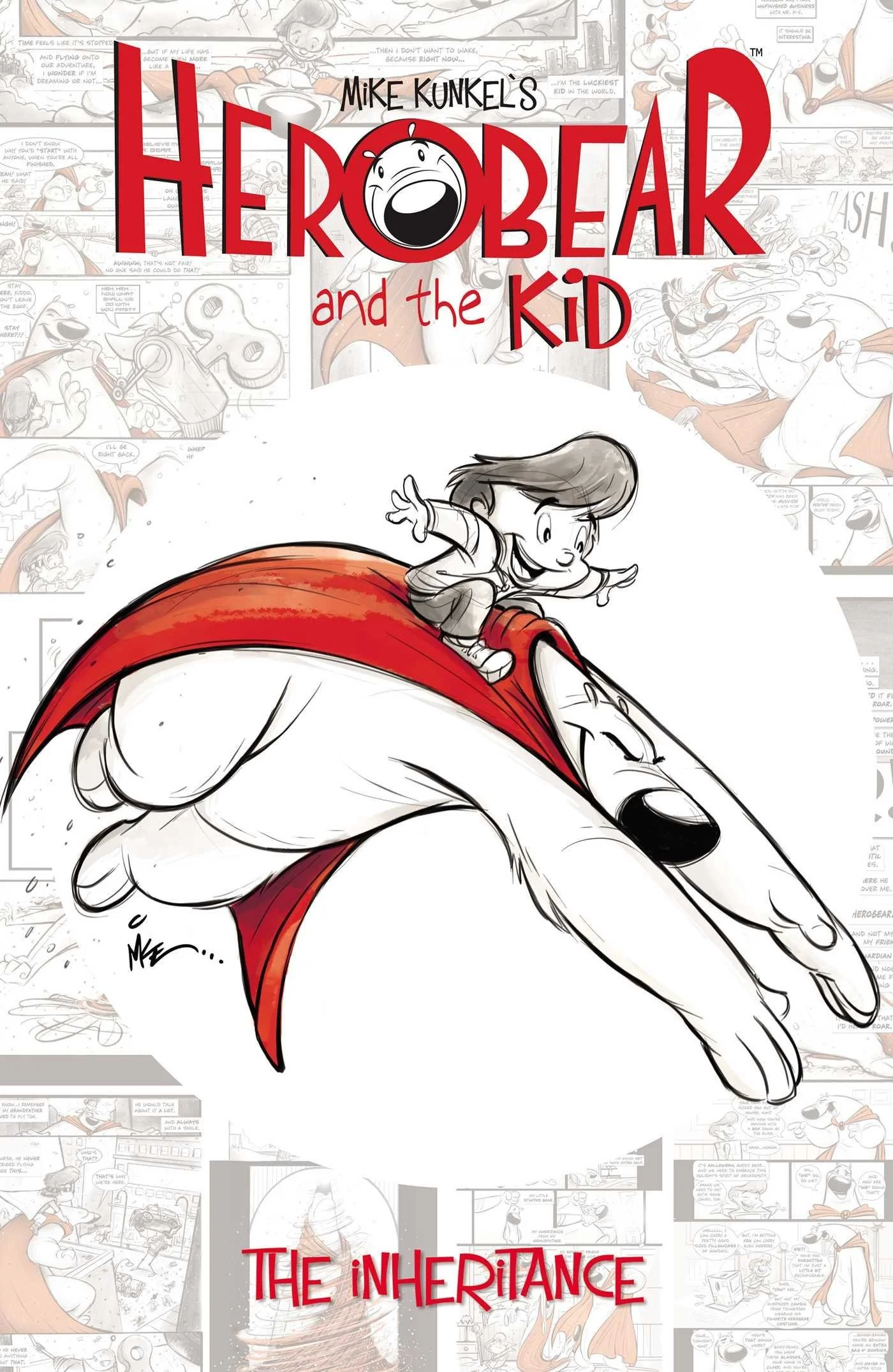 Book cover of 'Hero Bear and the Kid: The Inheritance' featuring a boy riding on a large, animated bear's paw.