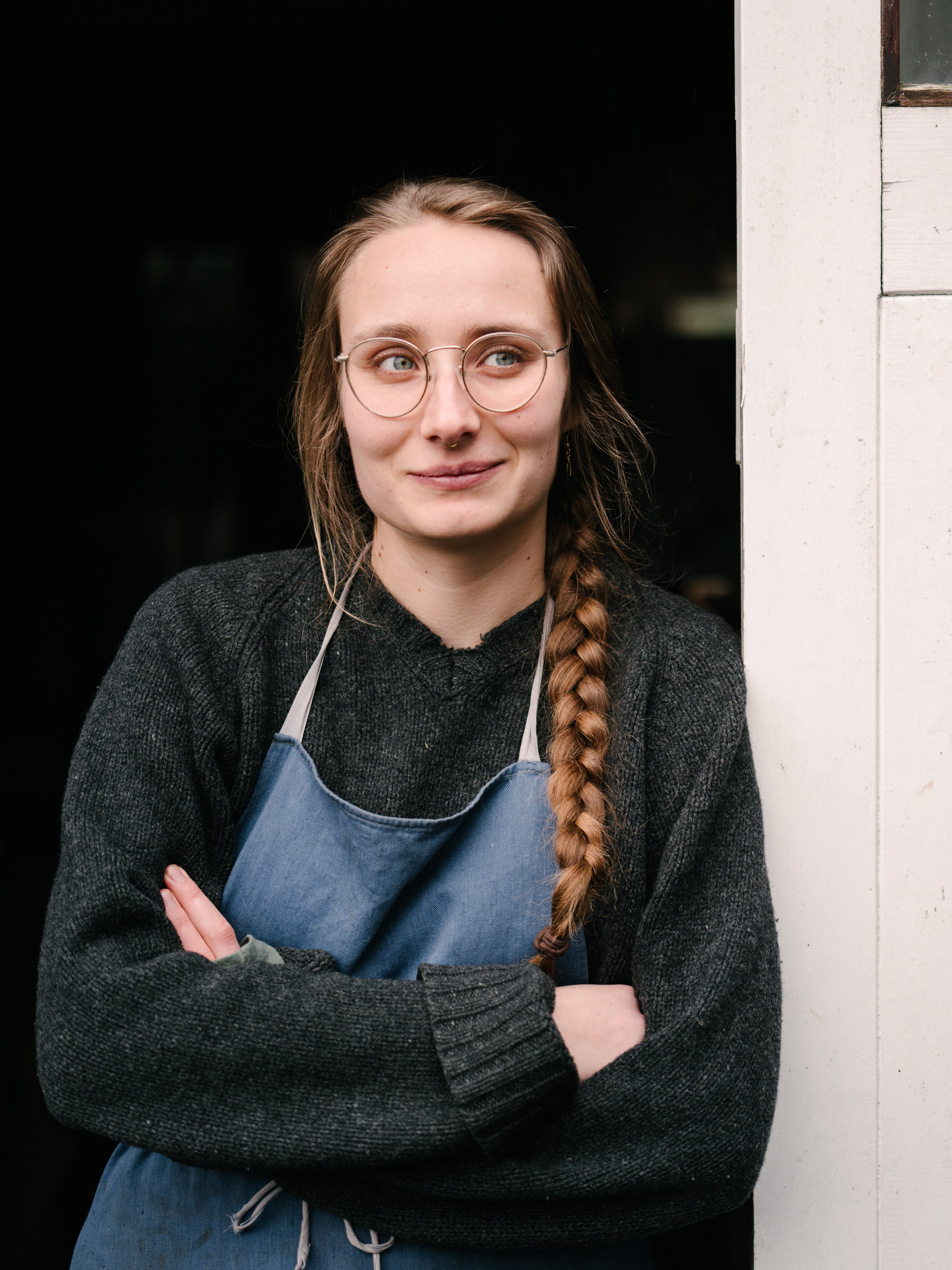 Alina Ehret in front of her violin making and restoration workshop in Nether Edge, Sheffield