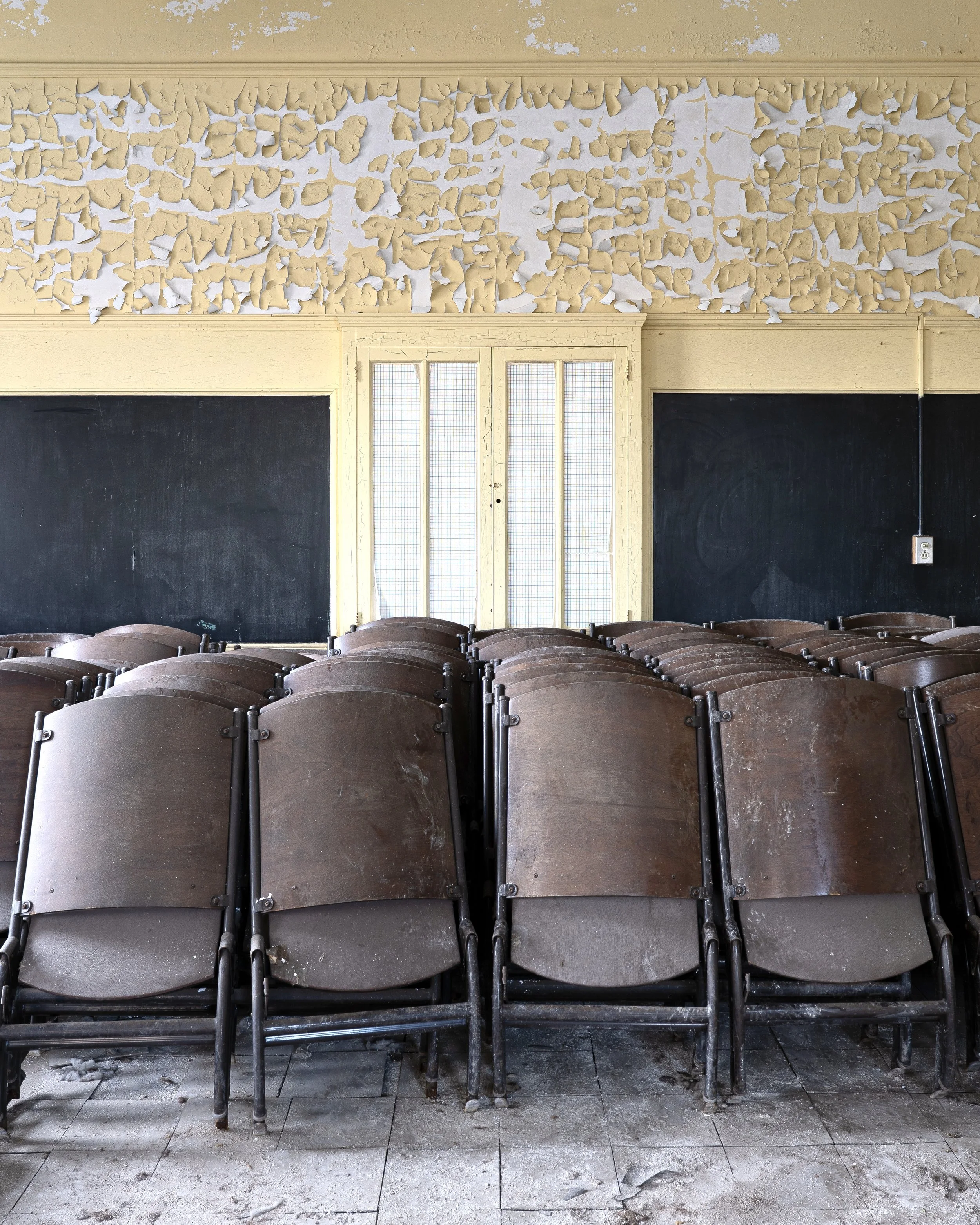 Auditorium Chair Storage, Abandoned Religious School 