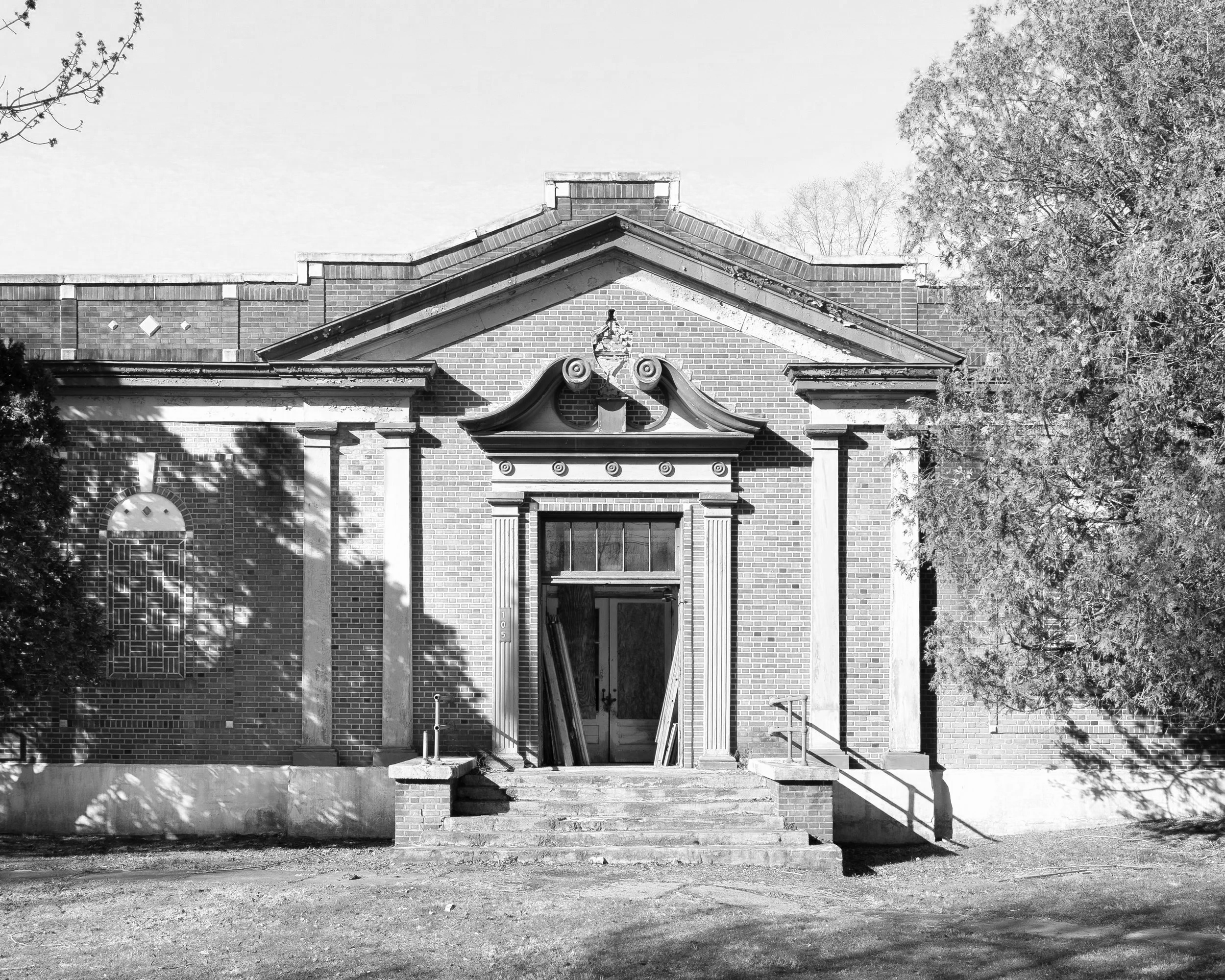 Front Entrance, Abandoned High School