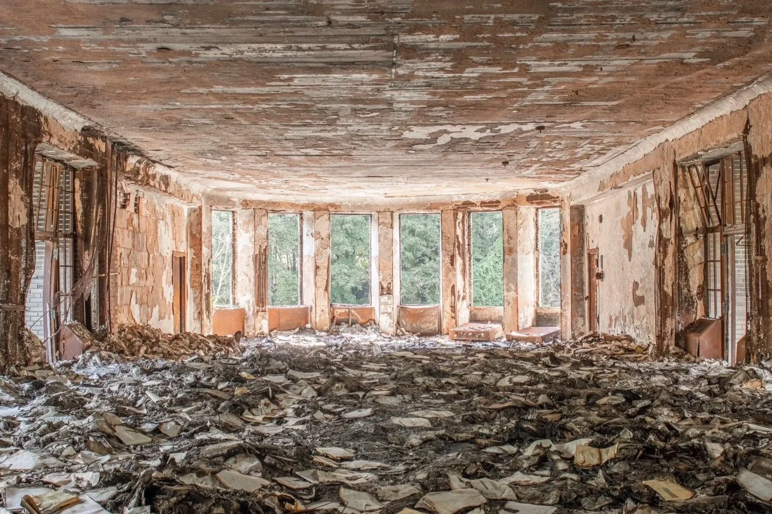Burnt Open Patient Ward, Children's Building