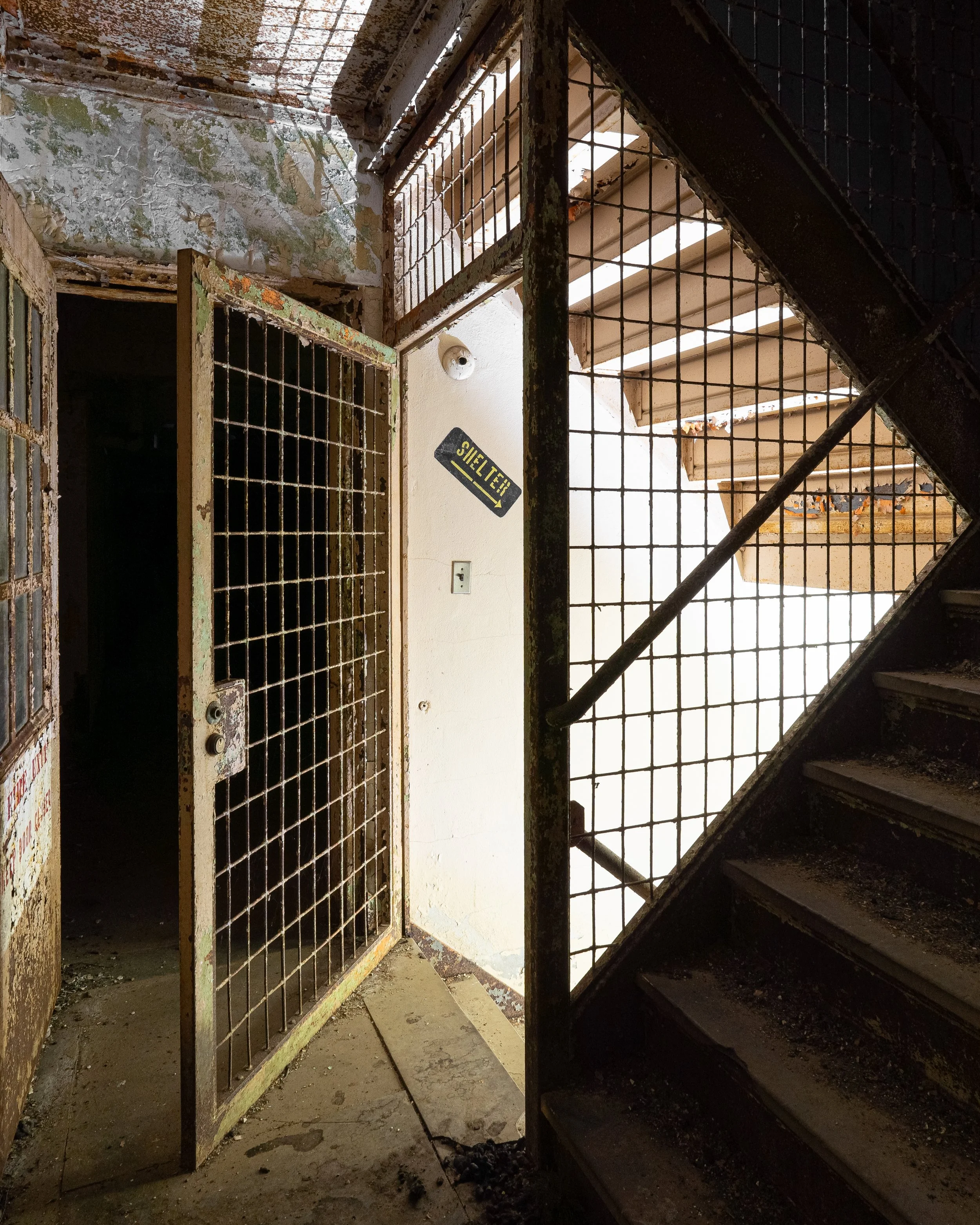 Caged Stairwell. State School, NY