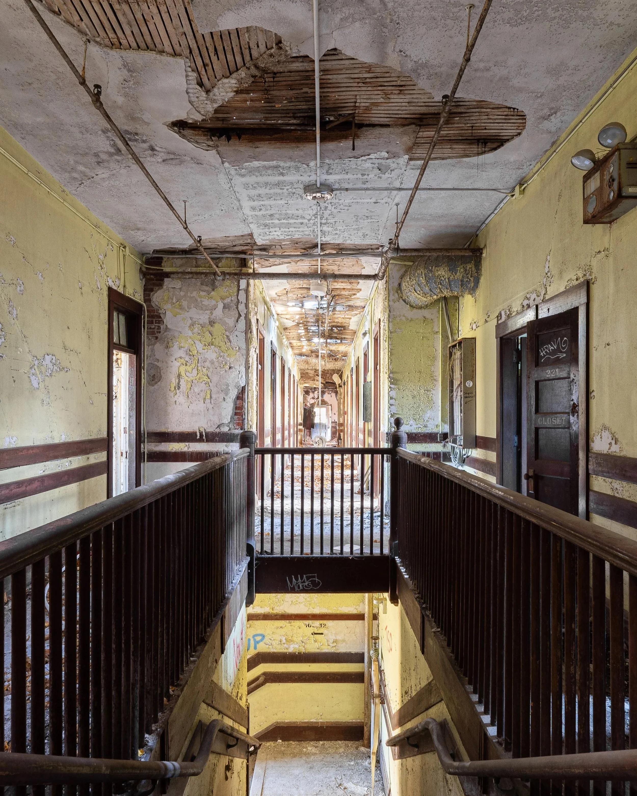 Stairway to the Dorm Hallway, Waverley Hall (building 71)