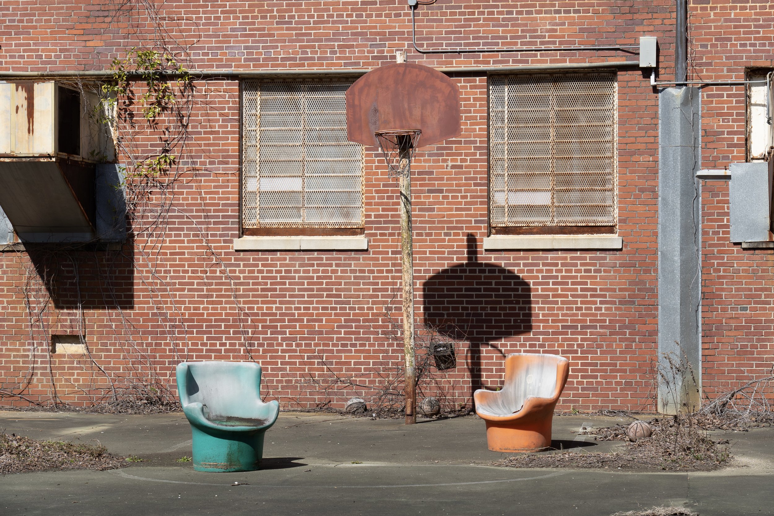 Forgotten Chairs on the Court, Binion Building (Criminally Insane Ward)