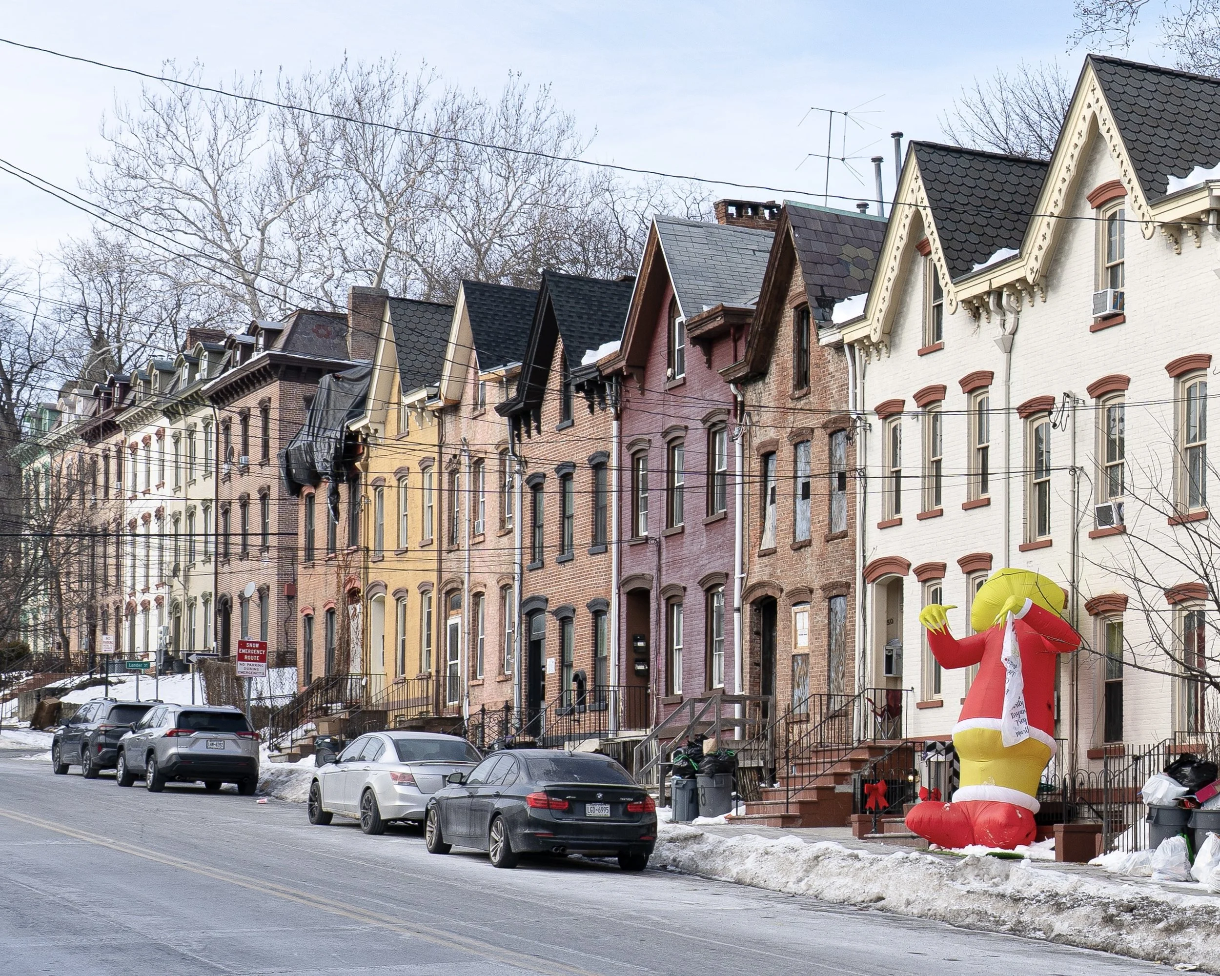 Historic Home Row After Christmas, Newburgh NY