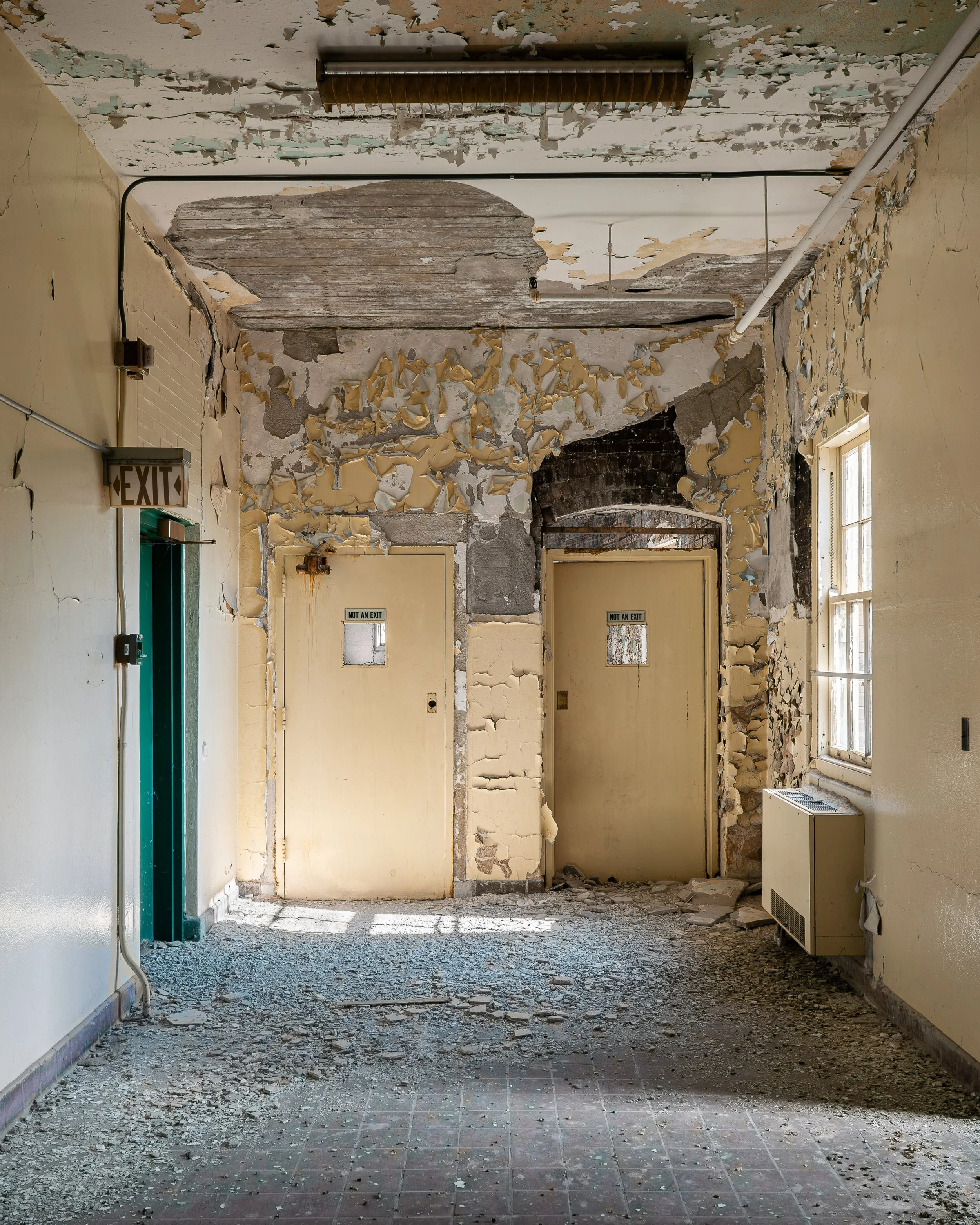 Doors to Ward/ Cafeteria Breezeway, Male Wing Dining Hall (building 13)
