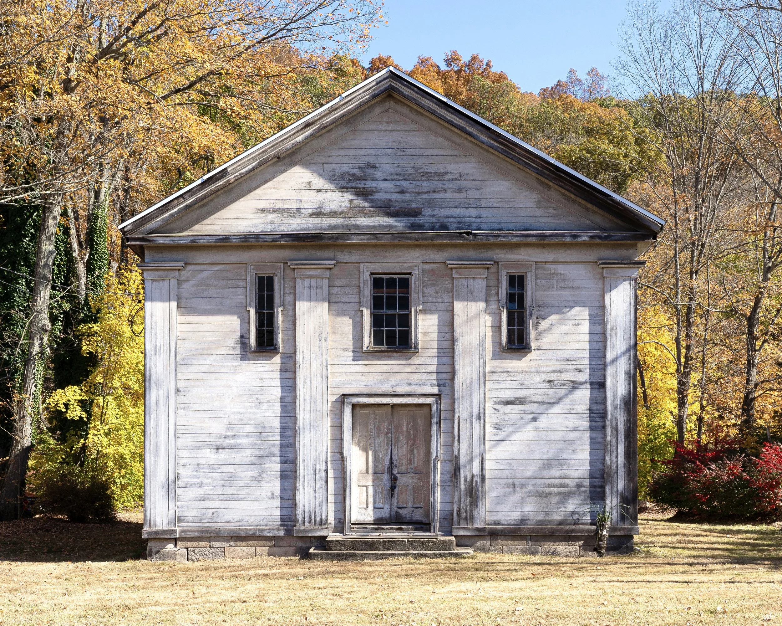 Standing Amounst the Fall Colors, Abandoned Church, CT