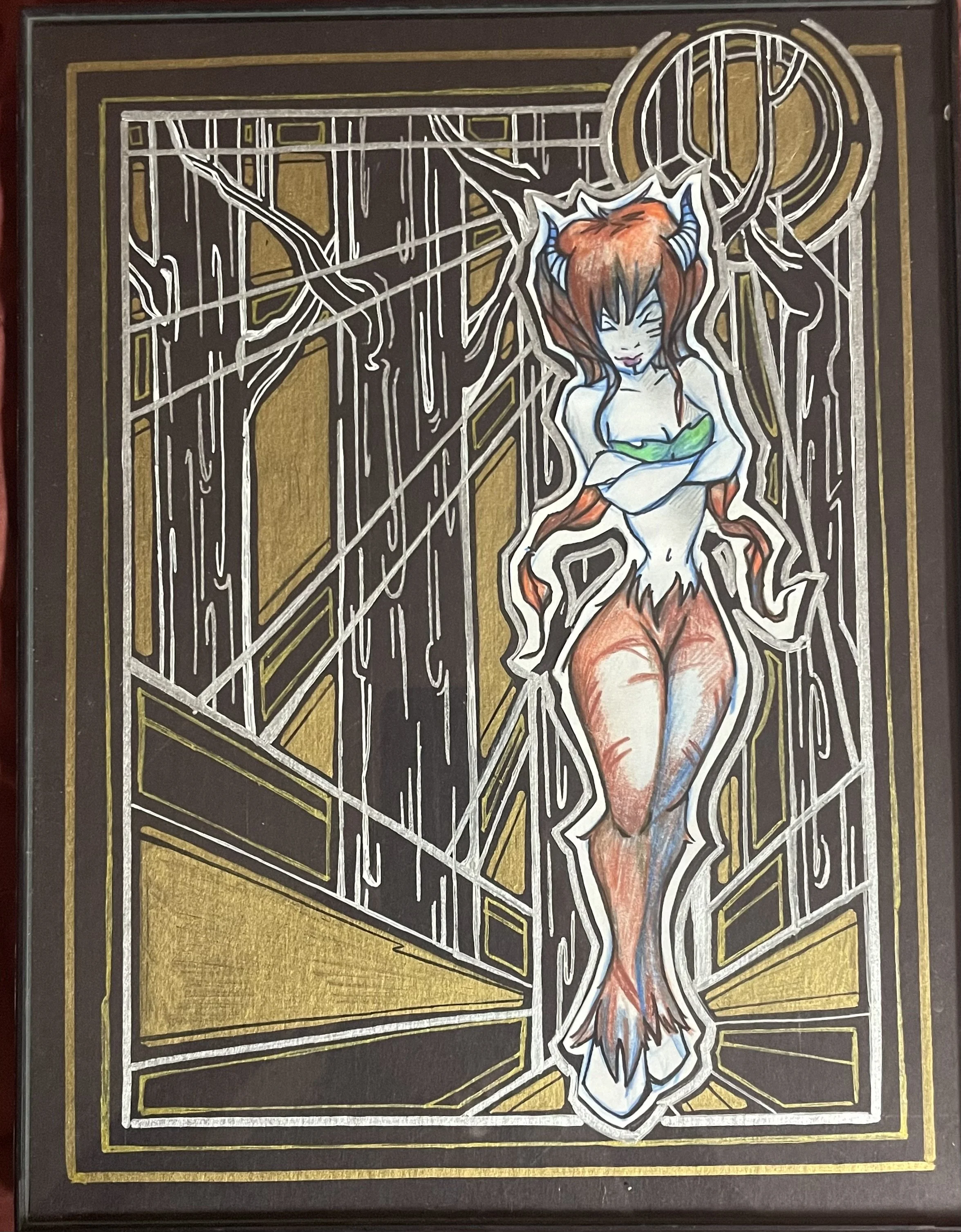 Framed original in the woods