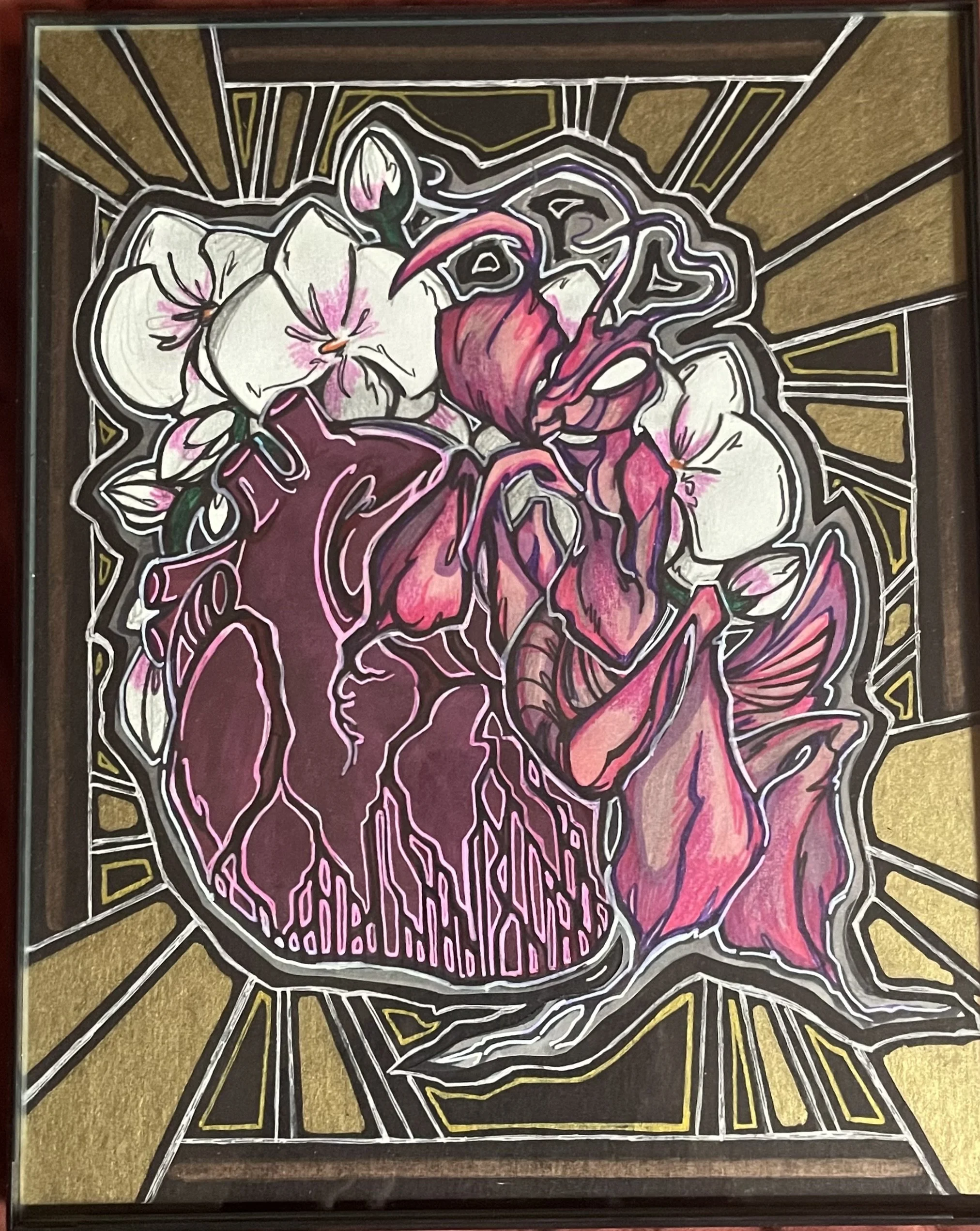Framed original mantis heart