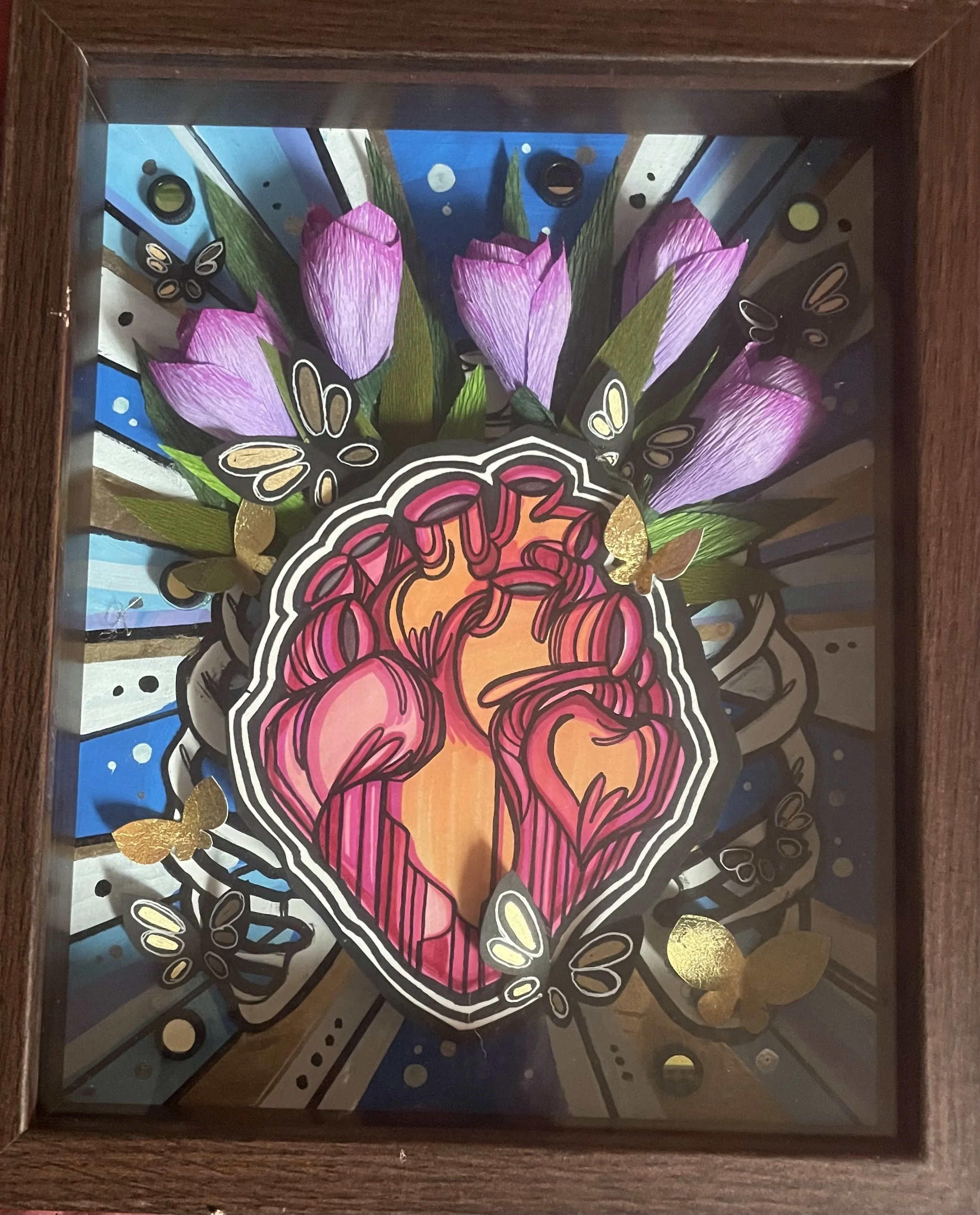 Purple crocus heart box
