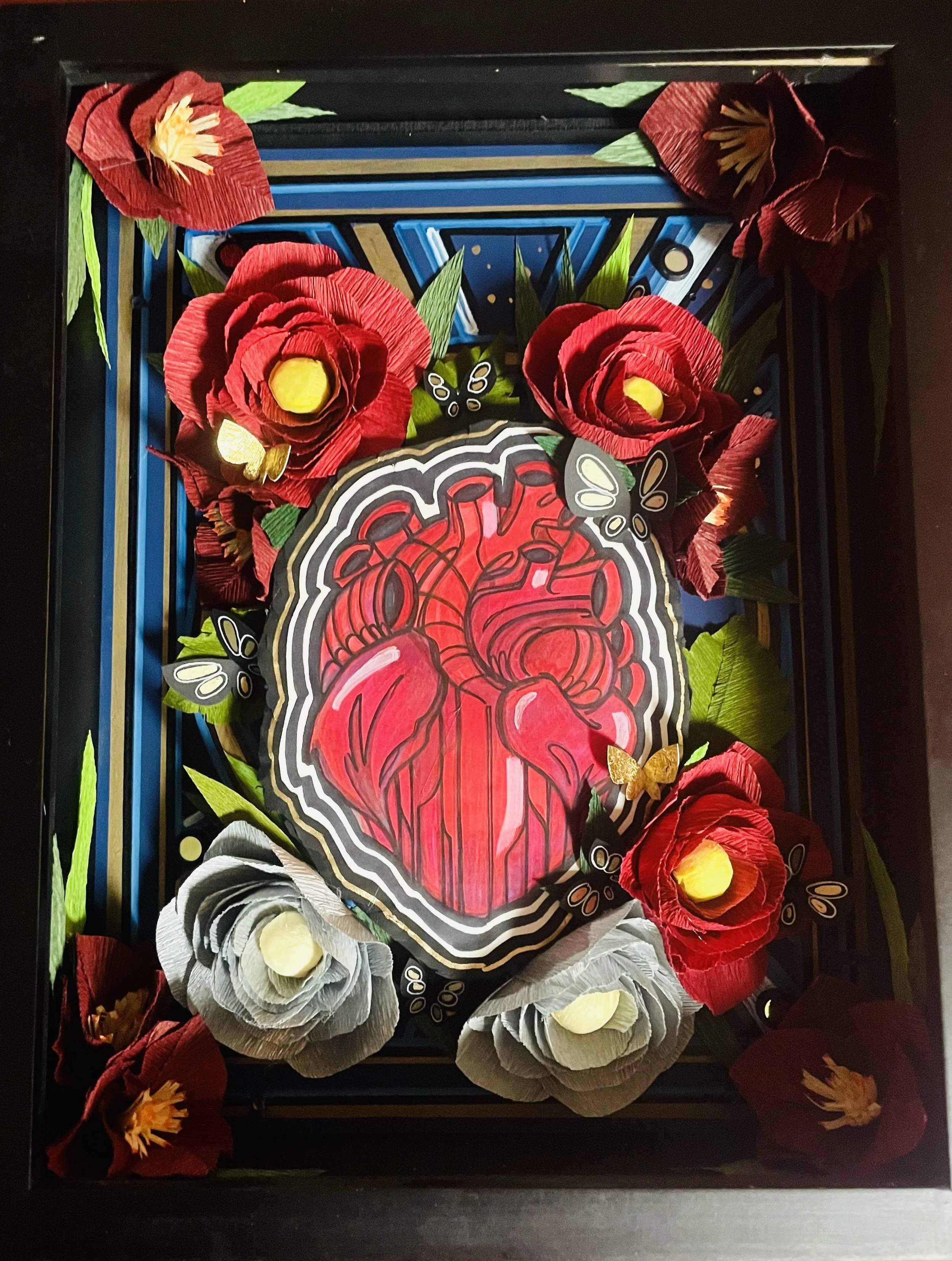 Glassless heart and flower box