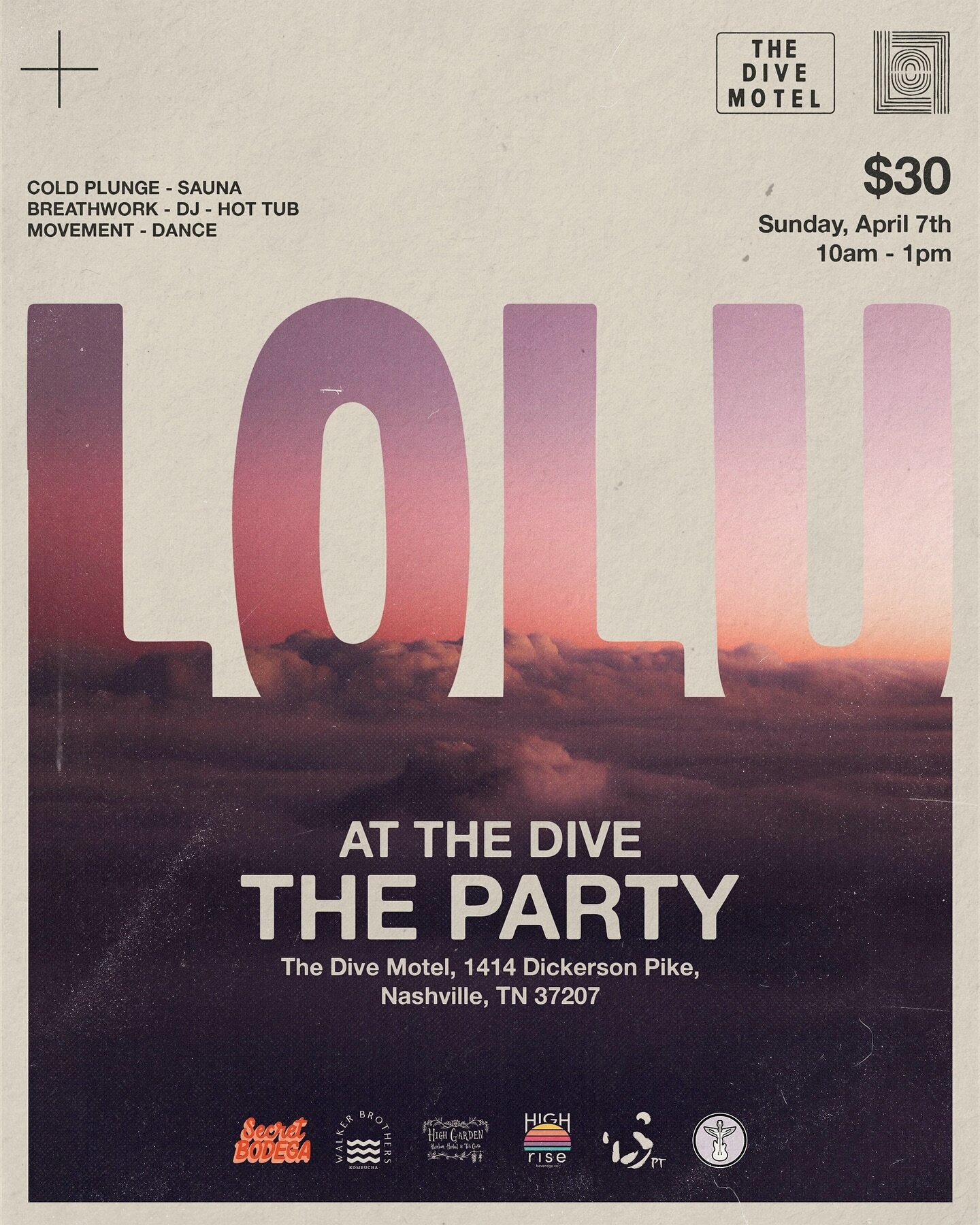 THE PARTY is this Sunday, April 7th at 10am! Come out to Lolu at The Dive and invigorate your mind, body, and spirit. Bring a friend and get a FREE BEANIE! Sign up on Mindbody or at the link in bio 🧊🔥🧊🔥
.
.
.
Poster by @danespearman @sickdesignco
