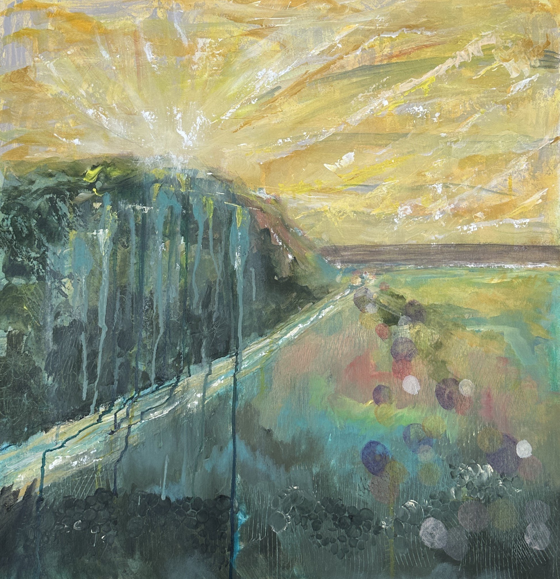 Collection of original abstract acrylic paintings of Sidmouth and the Jurassic Coast by NAPA artist Jayne Ensor