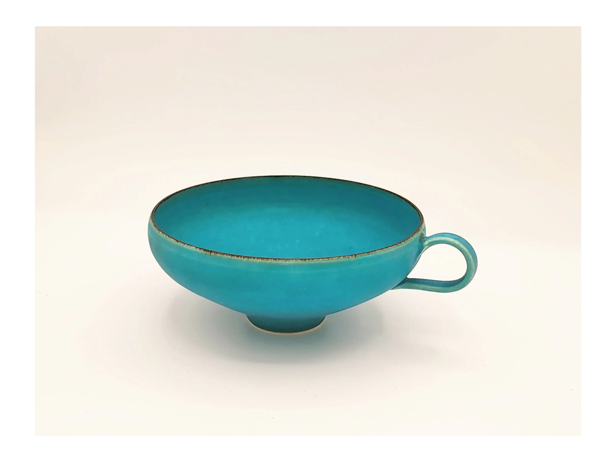 Turquoise Moon Soup Cup by Zuikou Klin Kyoto