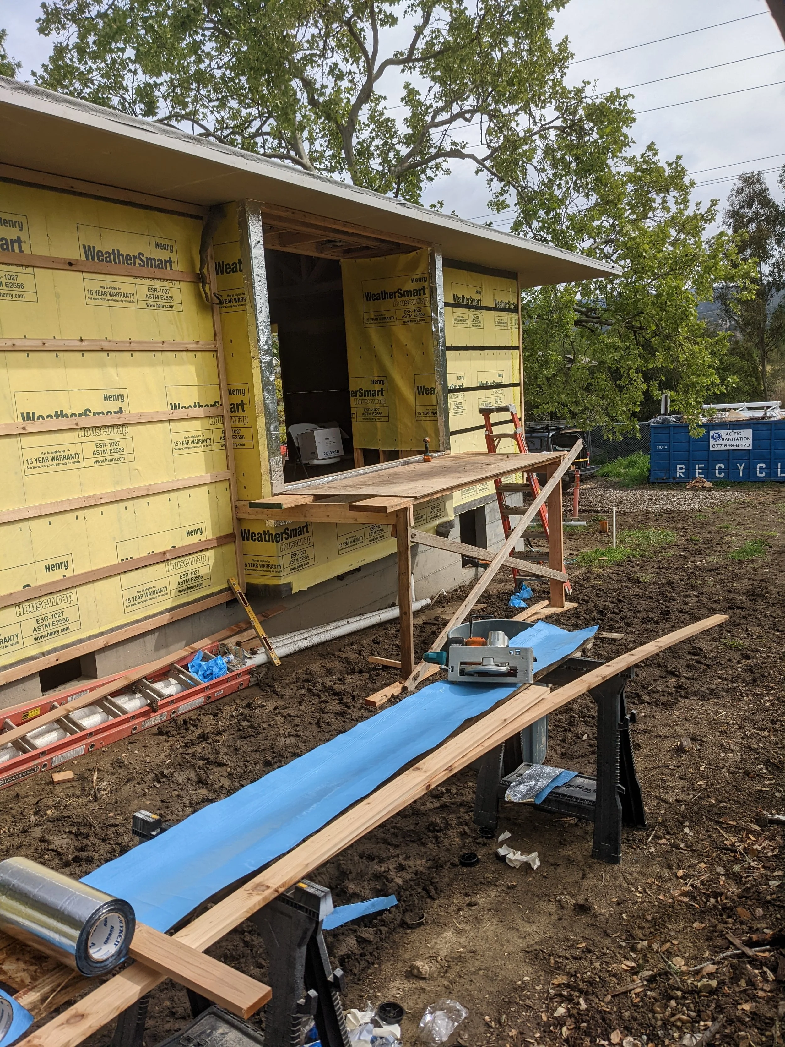 The mud during the window install