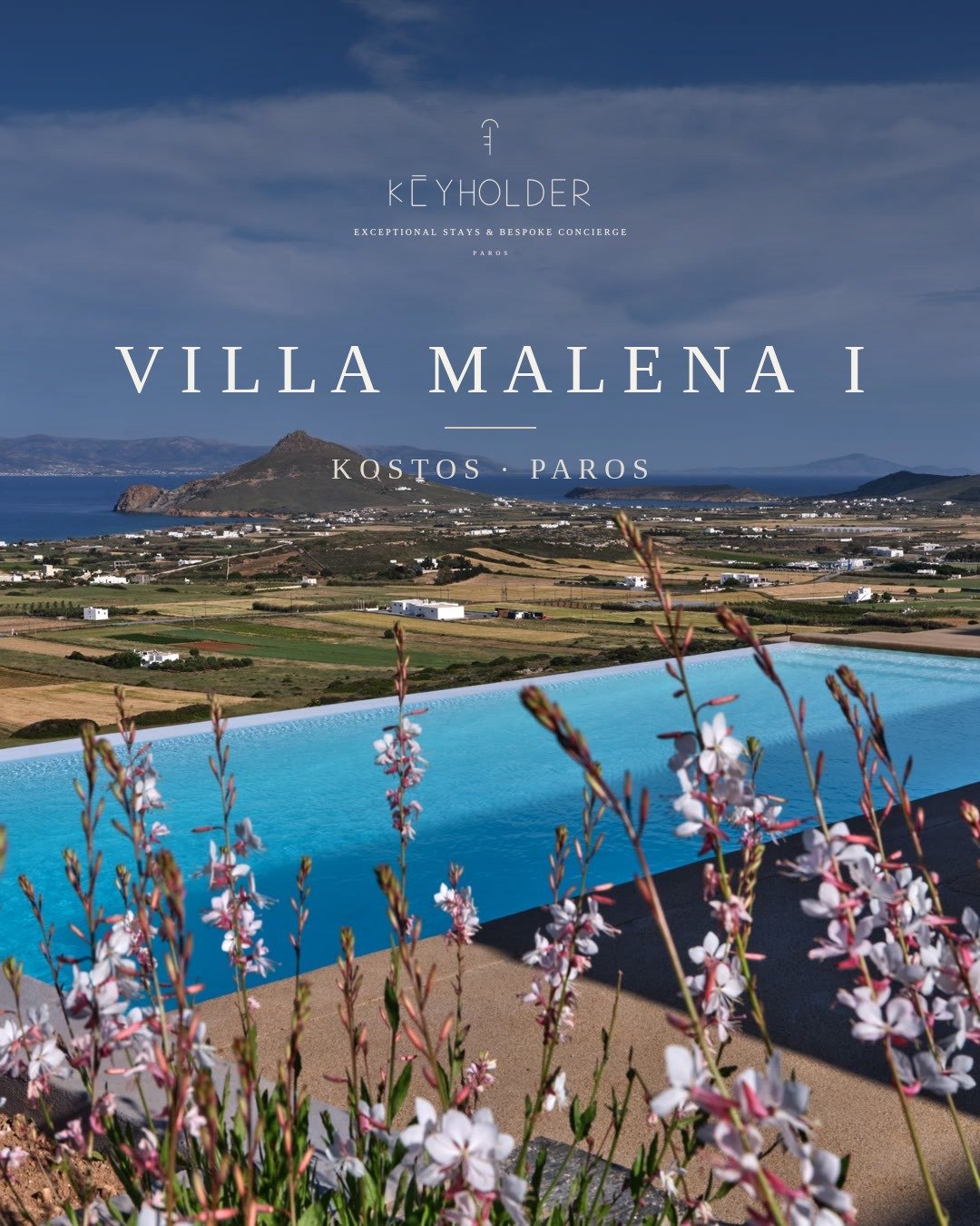 VILLA MALENA I &middot; Kostos
A flower-framed infinity pool, breakfast set toward the view. Four bedrooms, on request &mdash; worth the asking.
Sleeps 8 &middot; 4 bedrooms
Enquire &rarr; keyholderparos.com/villa-malena-i
#Keyholderparos #paros #con