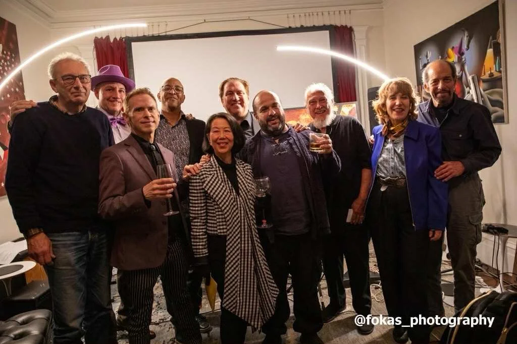  (L to R) Rainer Gross, Robert C. Ford, Geoffrey Burleson, Carlton Holmes, Donna Weng Friedman, Mark Kostabi, Gene Pritsker, Dennis Bathory-Kitsz, Debra Kaye, Roger Aplon  Photo: Peter Fokas 