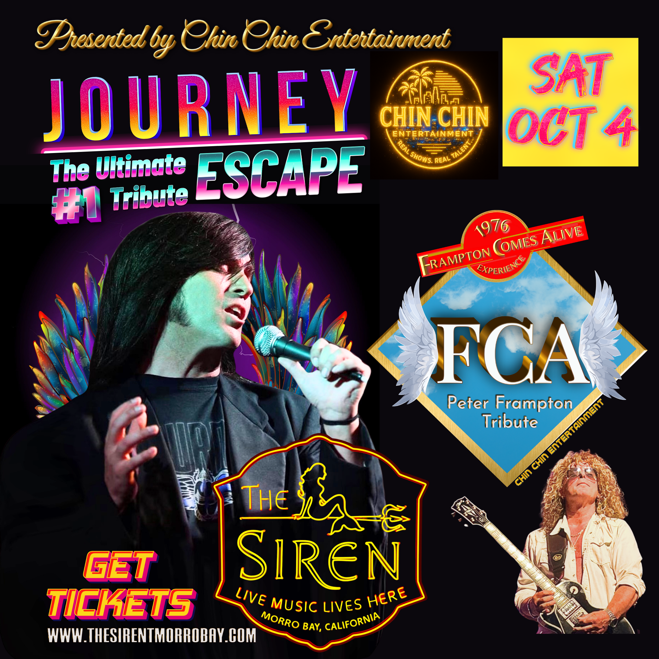 Journey Tribute Escape & Frampton Comes Alive, Morro Bay CA