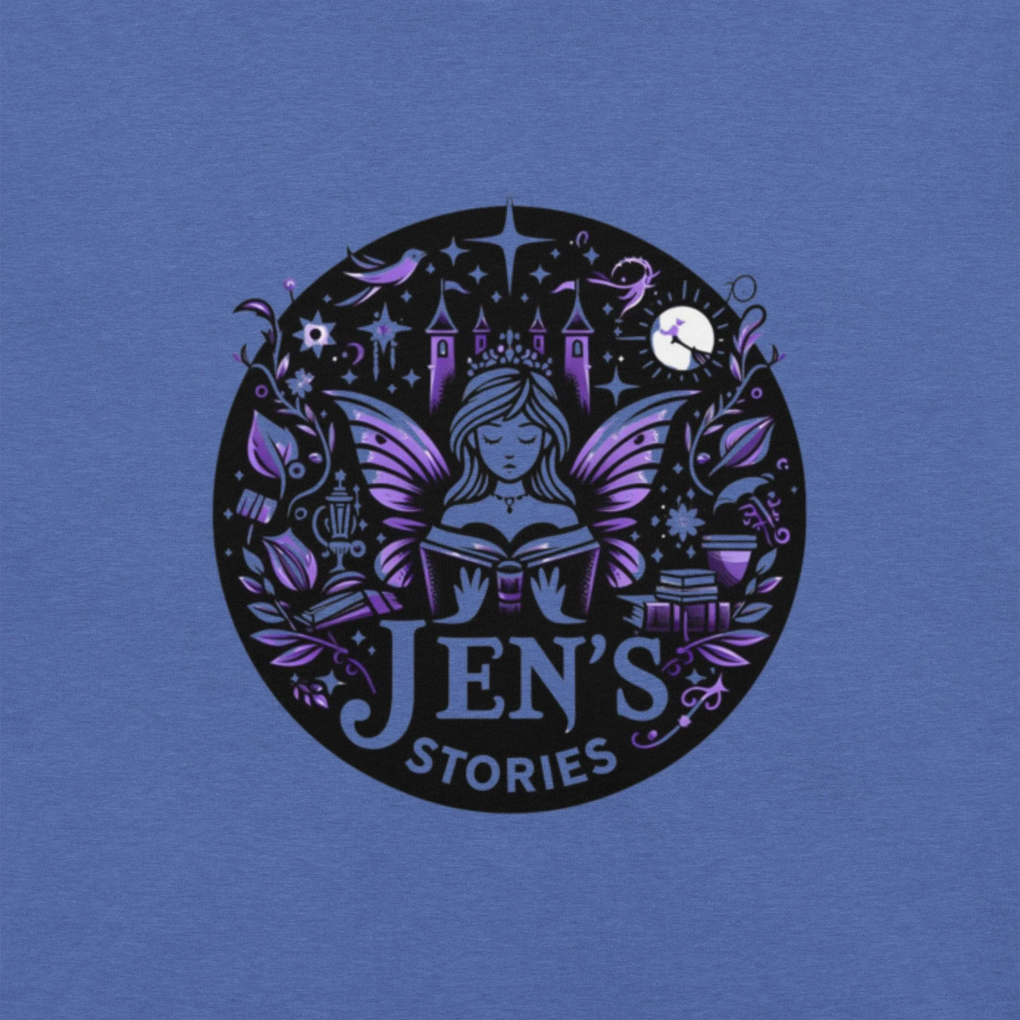 Jen’s Stories graphic tee featuring magical artwork inspired by J. R. Black’s books.”