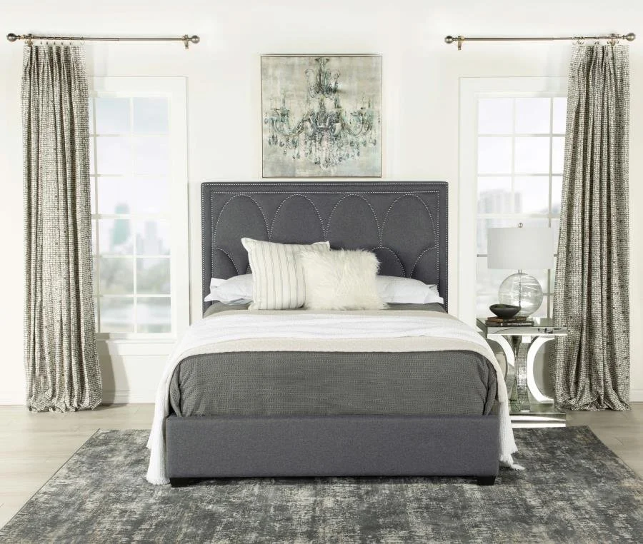 Bowfield Upholstered Panel Bed Charcoal