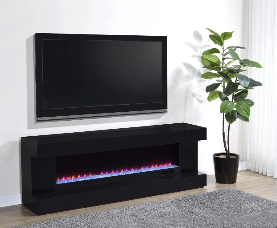 Mallory TV Stand Fireplace Console Bluetooth Speaker  High Gloss 3 Colors