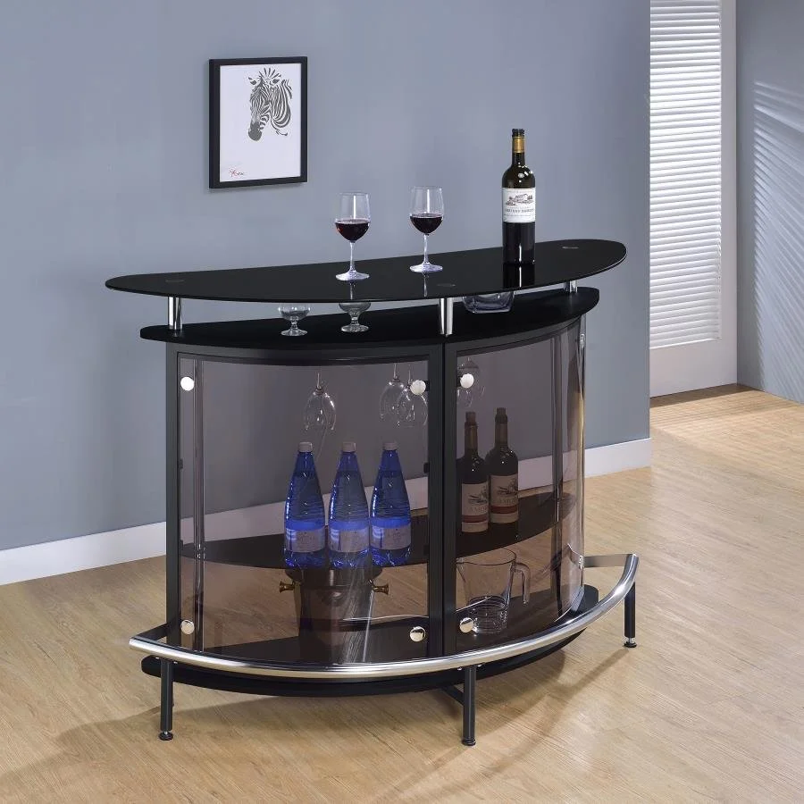 Amarillo Freestanding Glass Top Home Bar Wine Cabinet 2 Colors